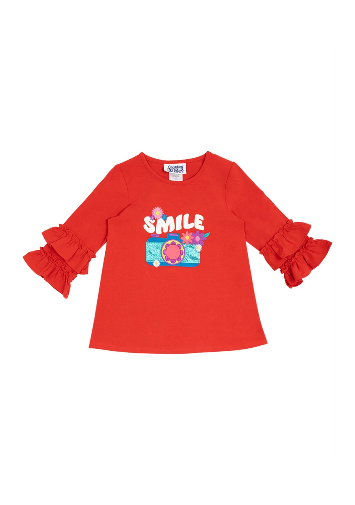 Toddler Girls Smile Camera Graphic Top
