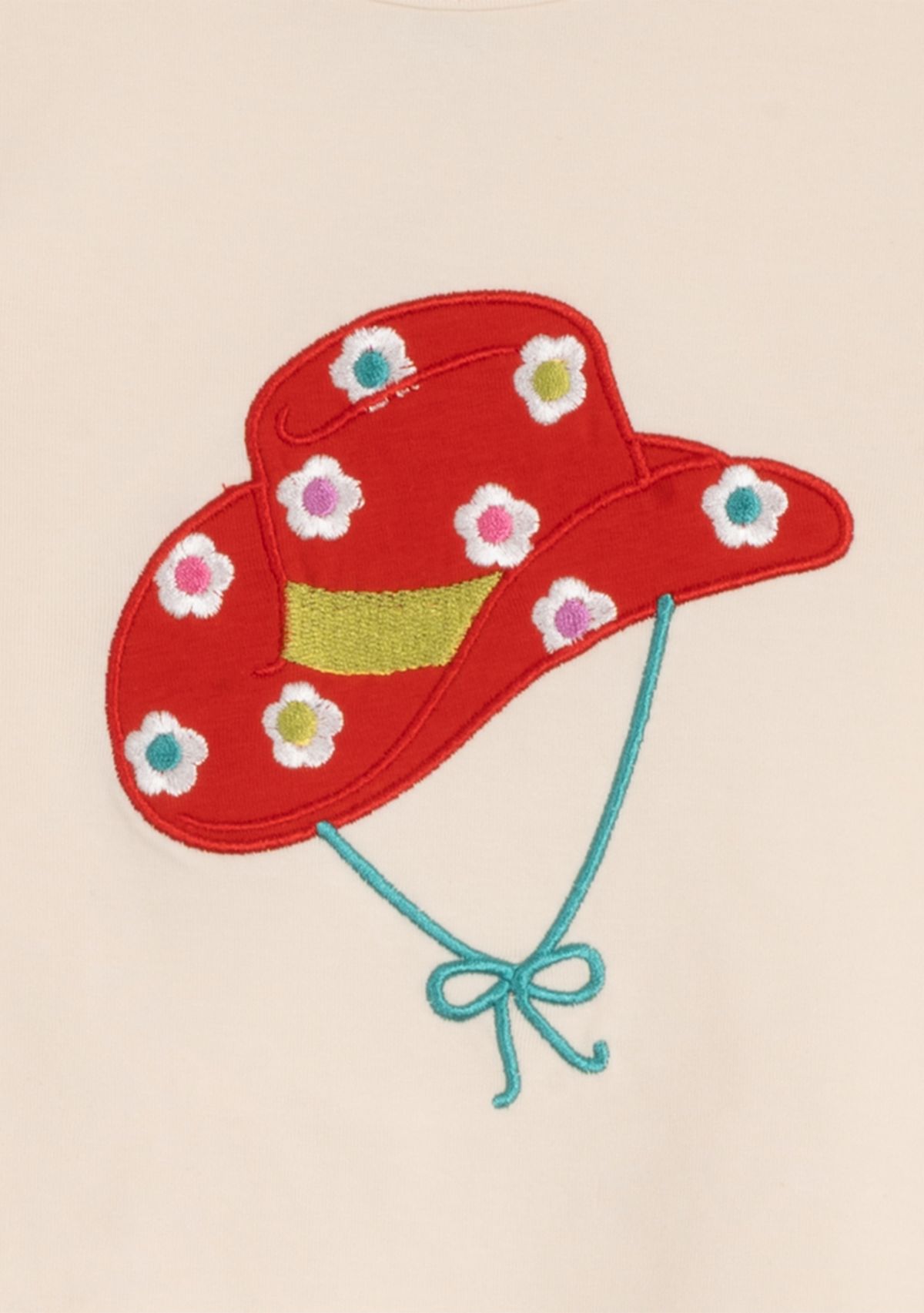 Toddler Girls Cowboy Hat Appliqué Top