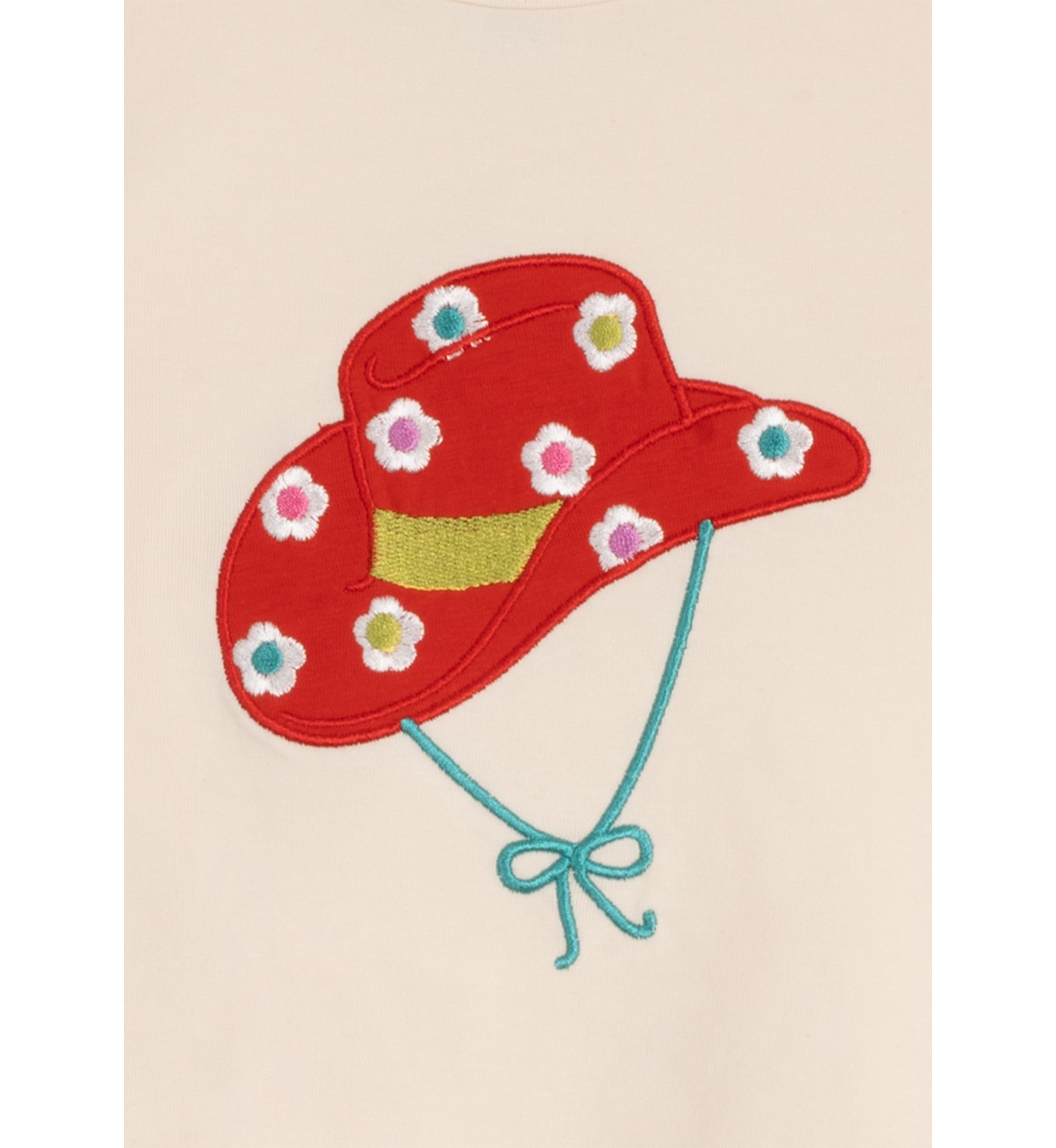 Toddler Girls Cowboy Hat Appliqué Top
