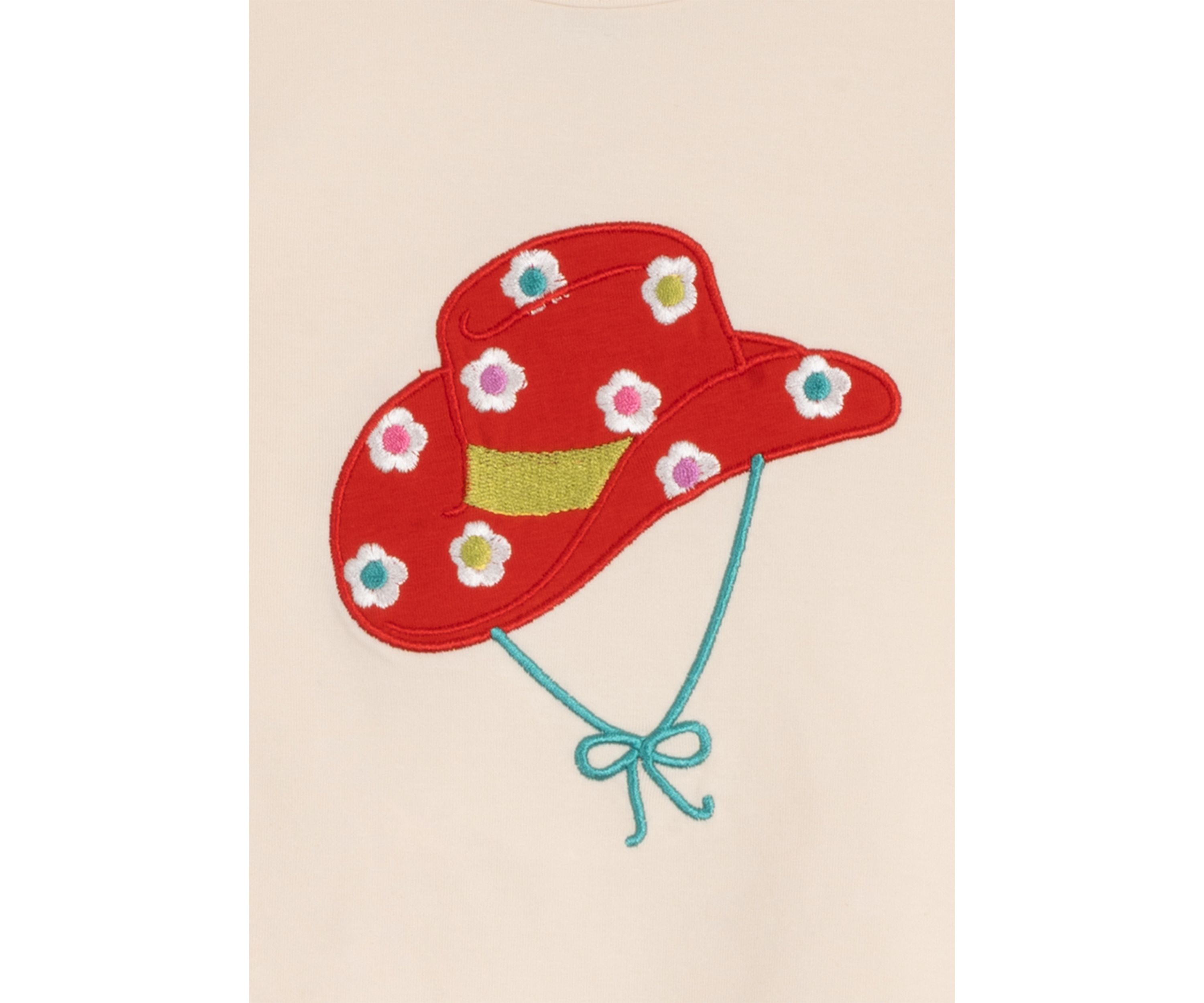 Toddler Girls Cowboy Hat Appliqué Top
