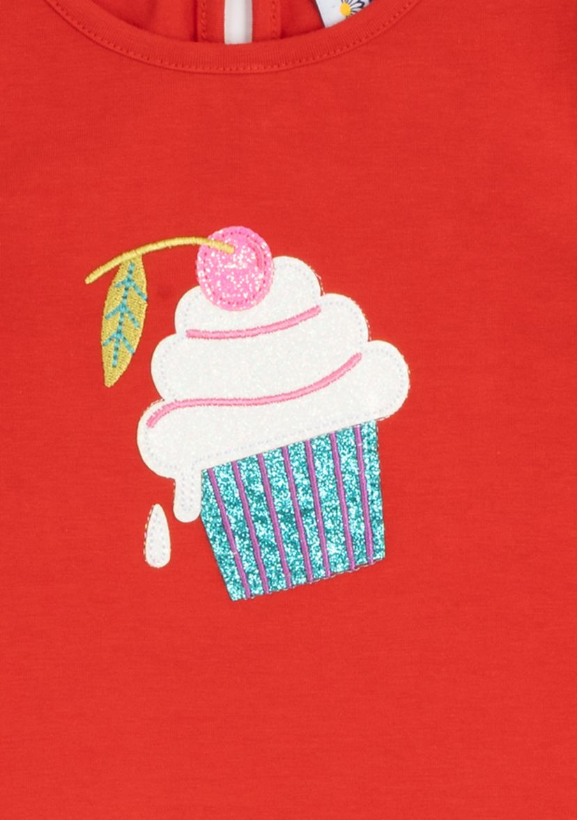 Baby Girls Cupcake Appliqué Top and Leggings Set