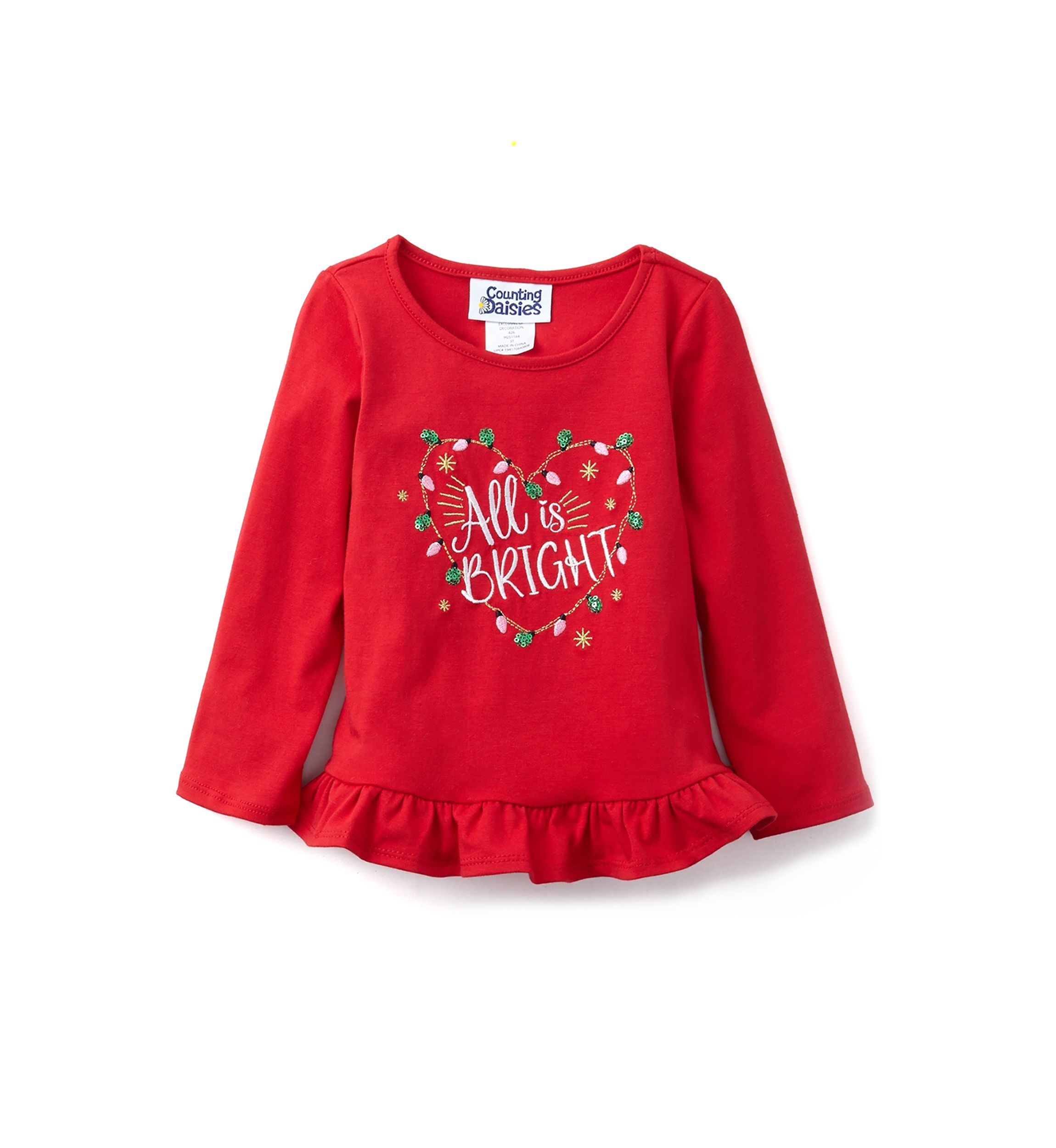 Toddler Girls Solid Ruffle Top