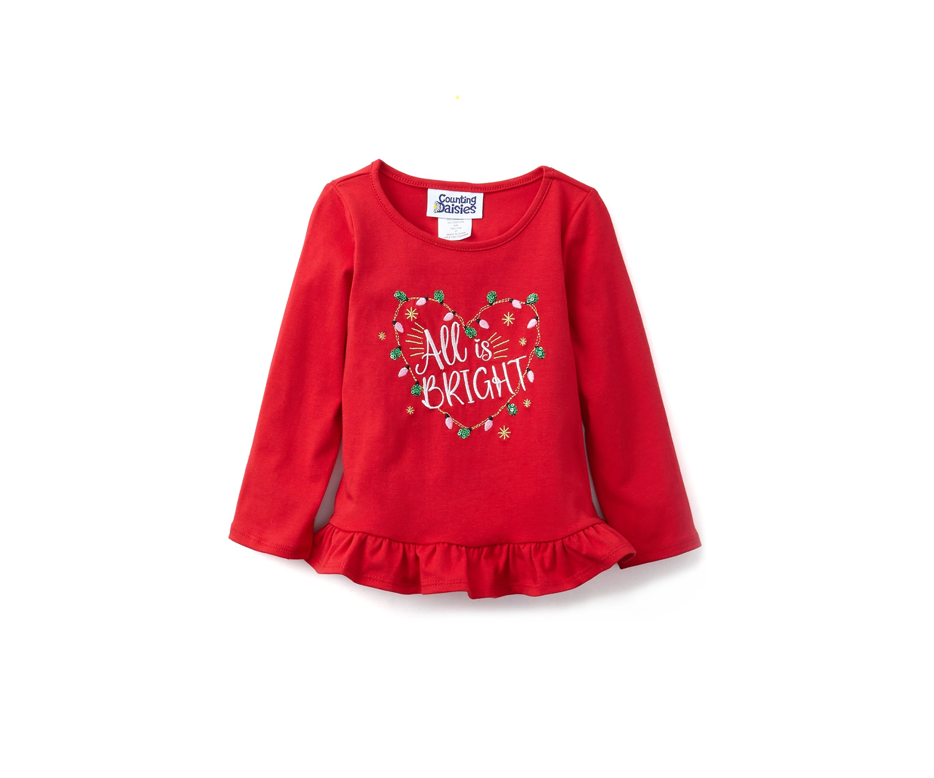 Toddler Girls Solid Ruffle Top