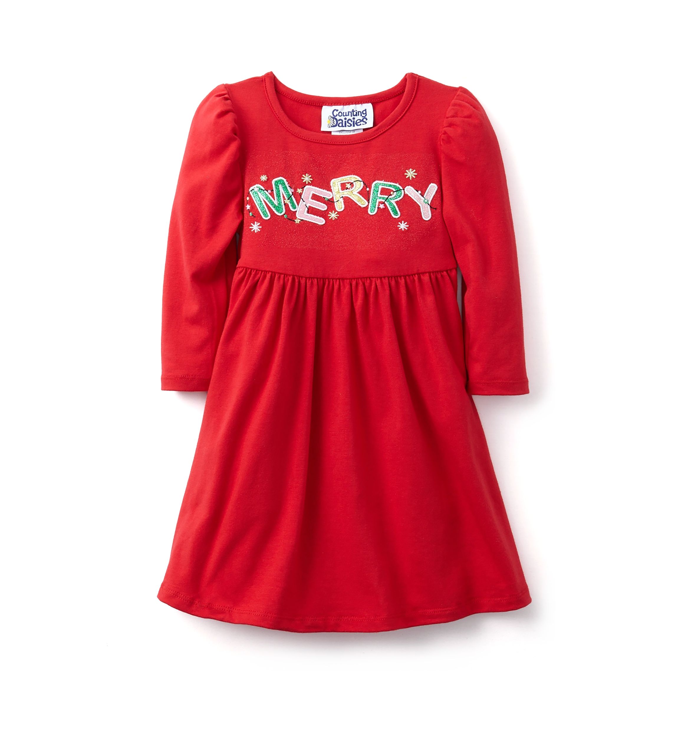 Toddler Girls Knit Appliqué Dress
