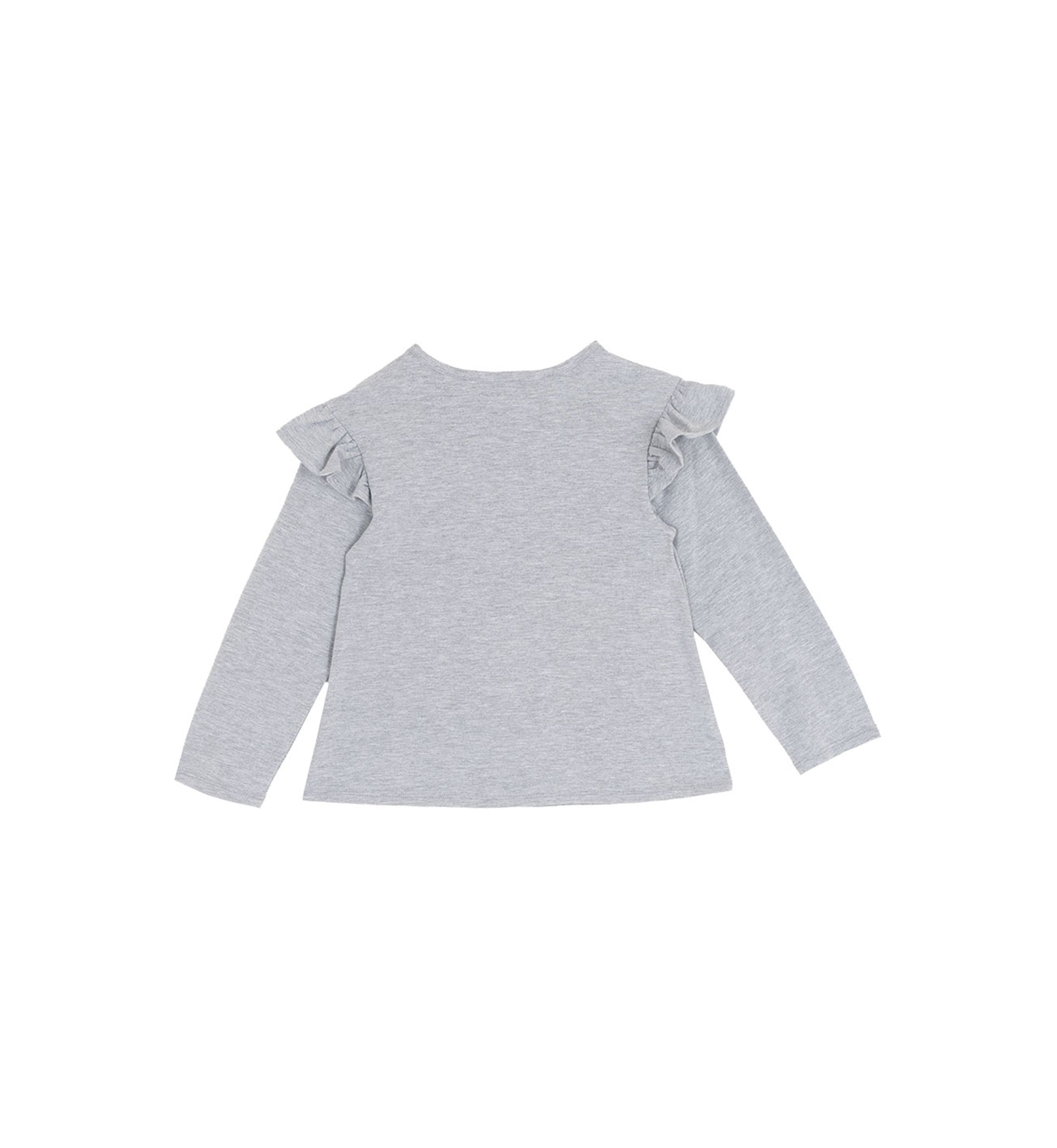 Toddler Girls Long Sleeve Ruffled Shoulder Santa T-Shirt 