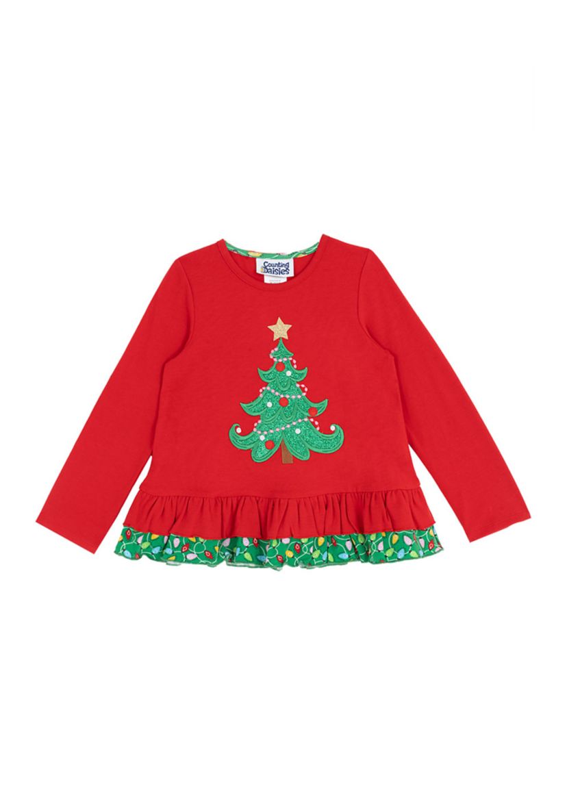 Toddler Girls Long Sleeve Tree Graphic T-Shirt