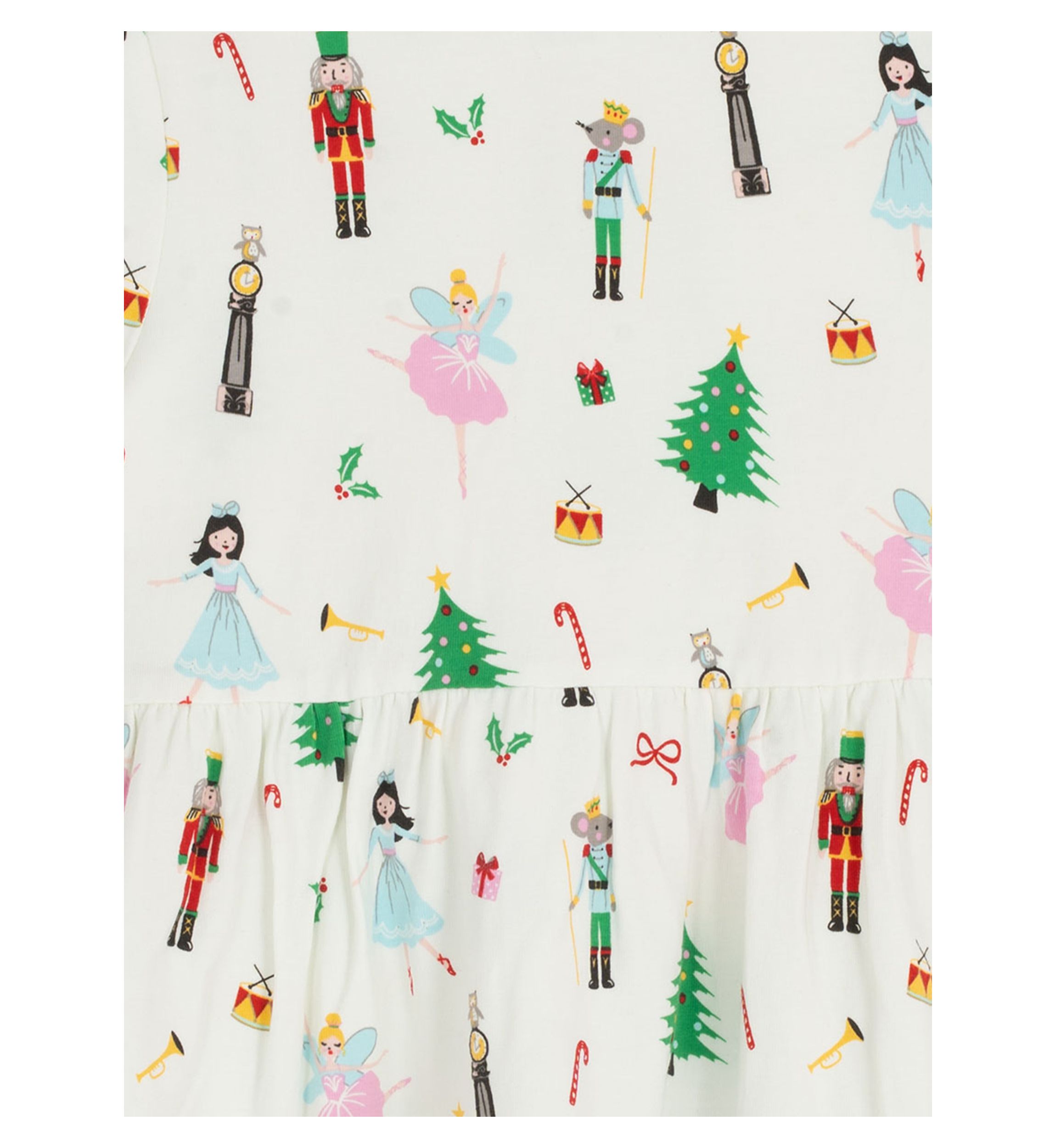 Toddler Girls Long Sleeve Nutcracker Print Dress