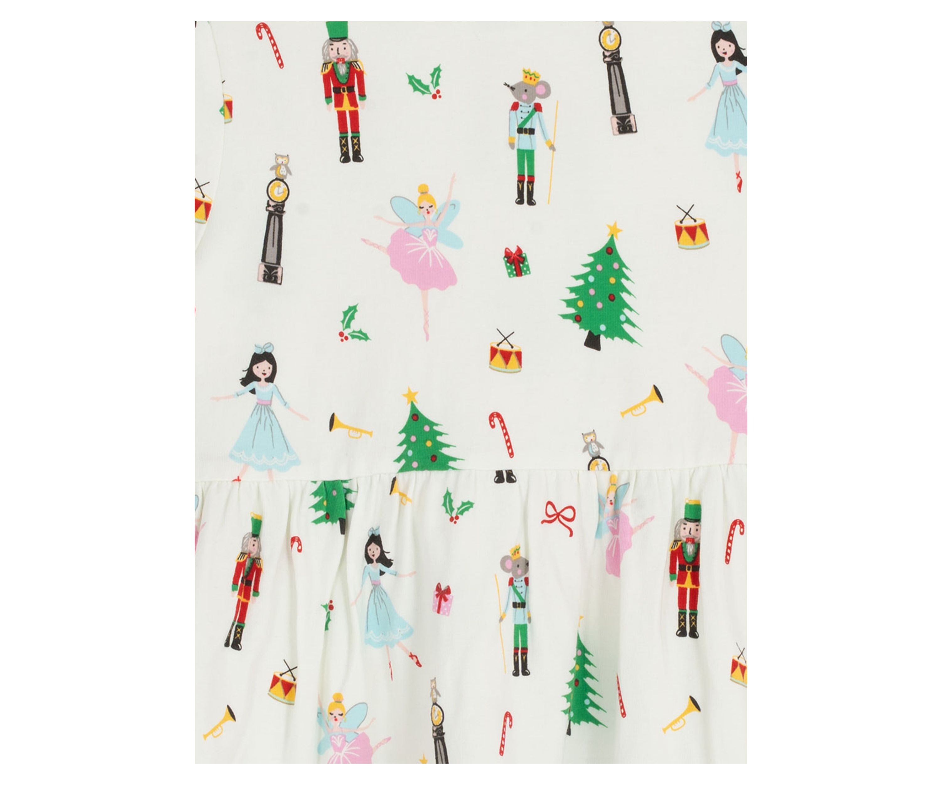 Toddler Girls Long Sleeve Nutcracker Print Dress