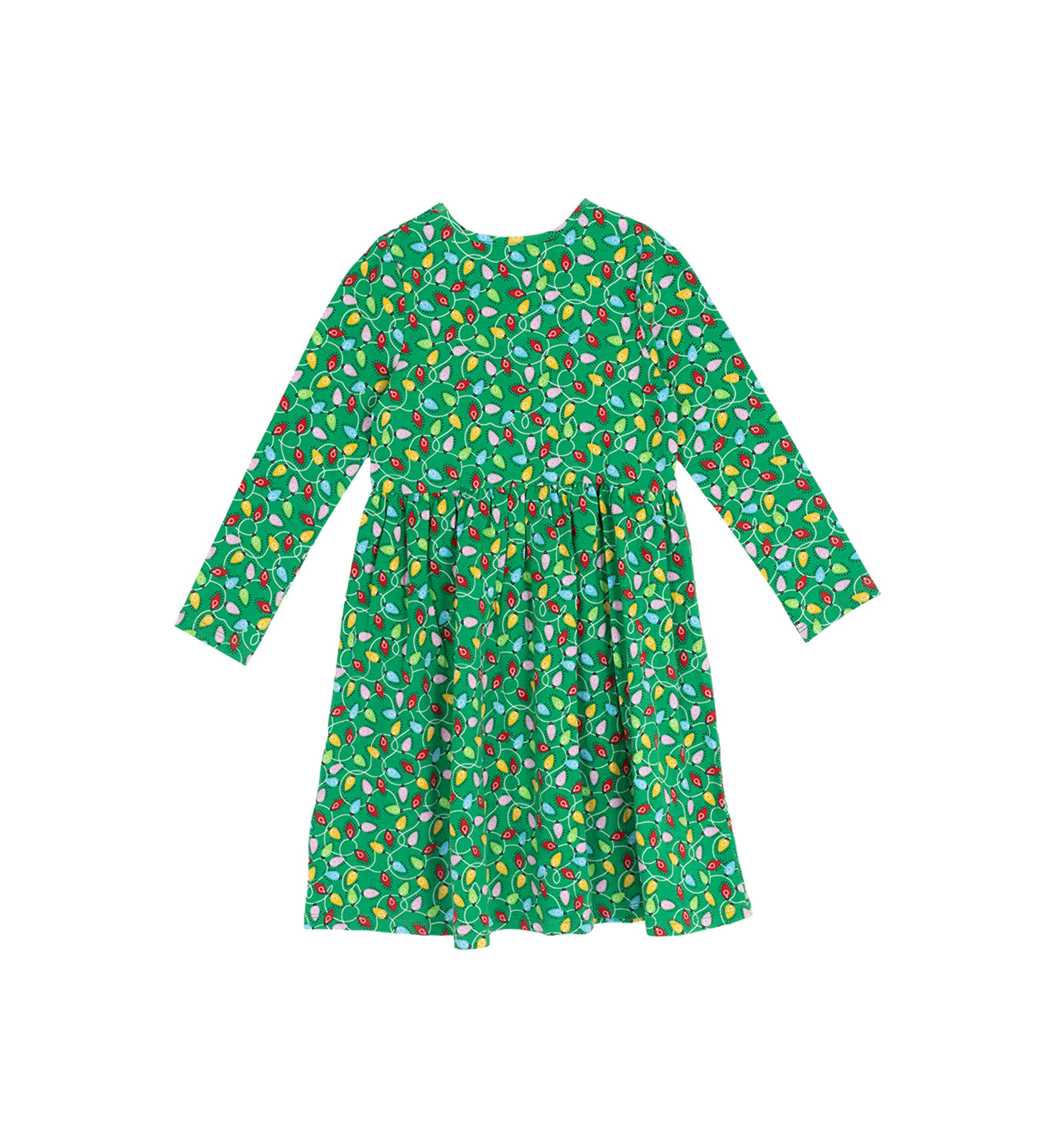 Toddler Girls Long Sleeve Tree Lights Dress