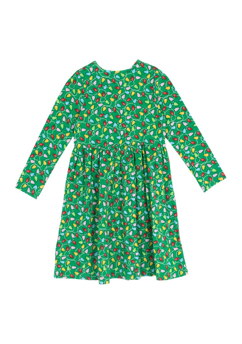 Toddler Girls Long Sleeve Tree Lights Dress