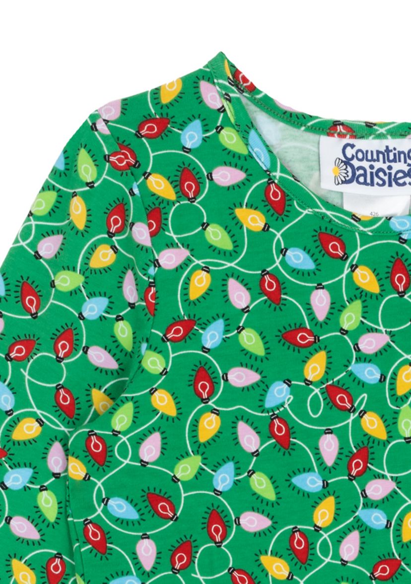 Toddler Girls Long Sleeve Tree Lights Dress