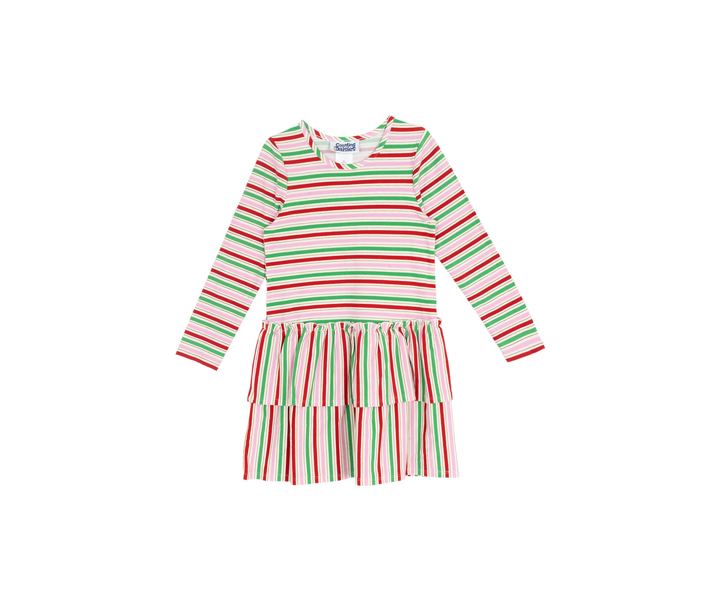 Toddler Girls Long Sleeve Stripe Dress