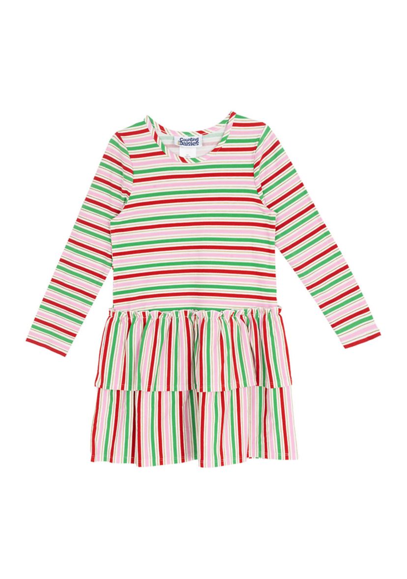Toddler Girls Long Sleeve Stripe Dress