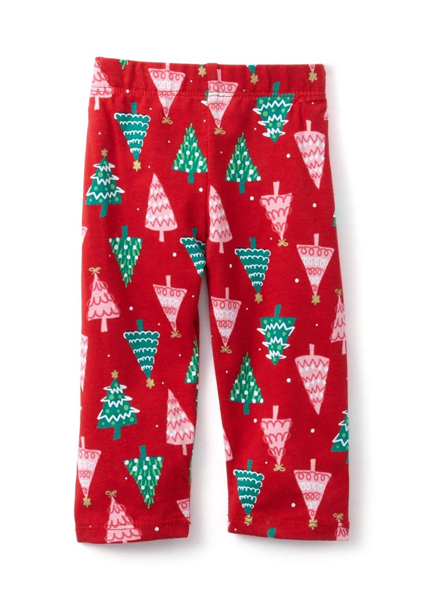 Baby Girls Festive Appliqué Top and Printed Leggings Set