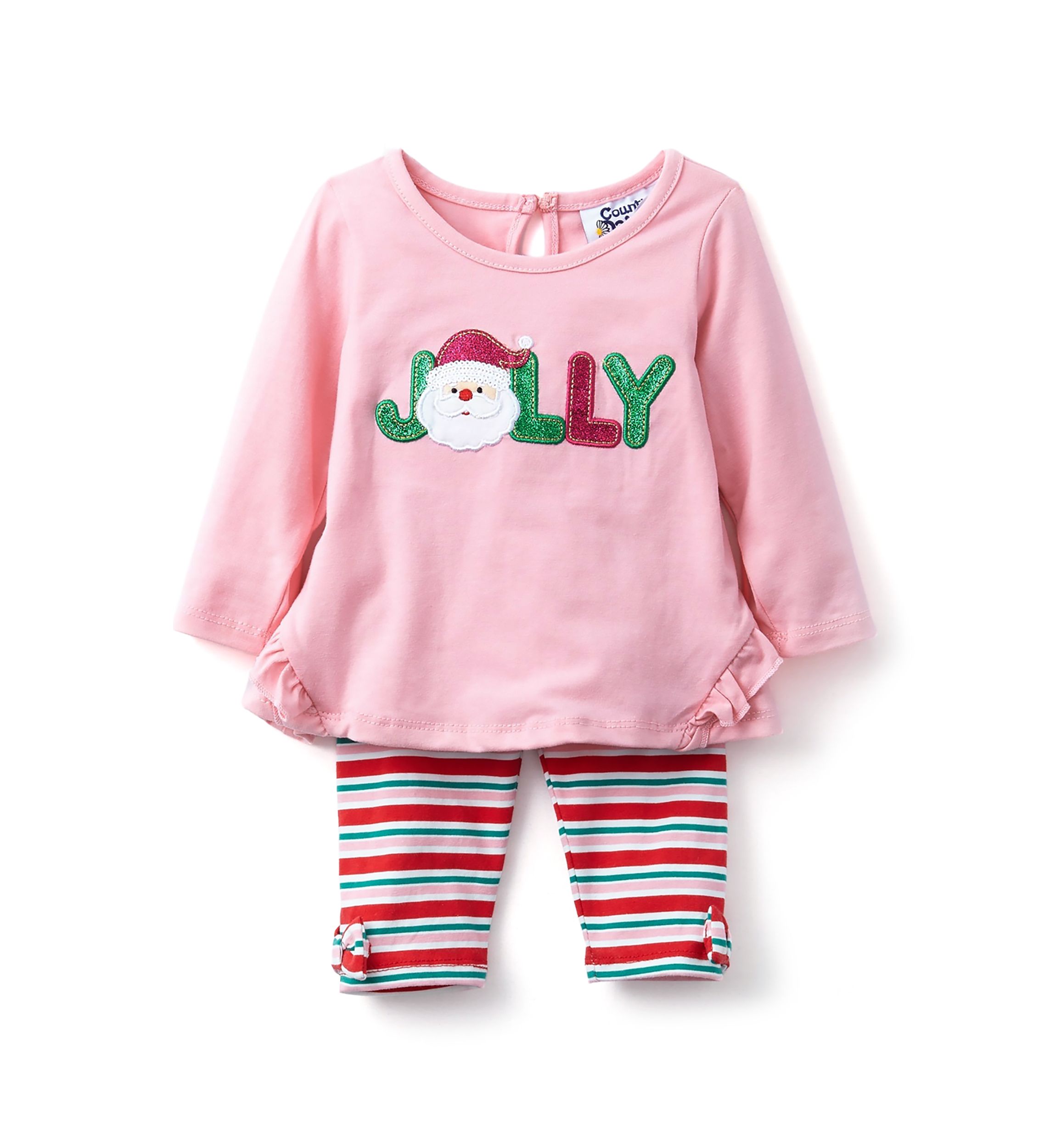 Baby Girls Jolly Appliqué Top and Printed Leggings Set