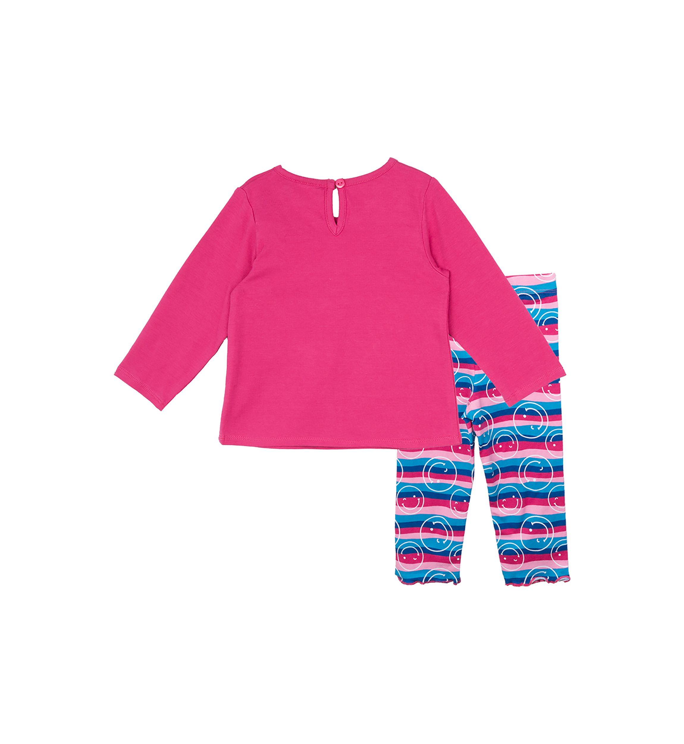 Baby Girls Smiley Face Top and Printed Leggings Set