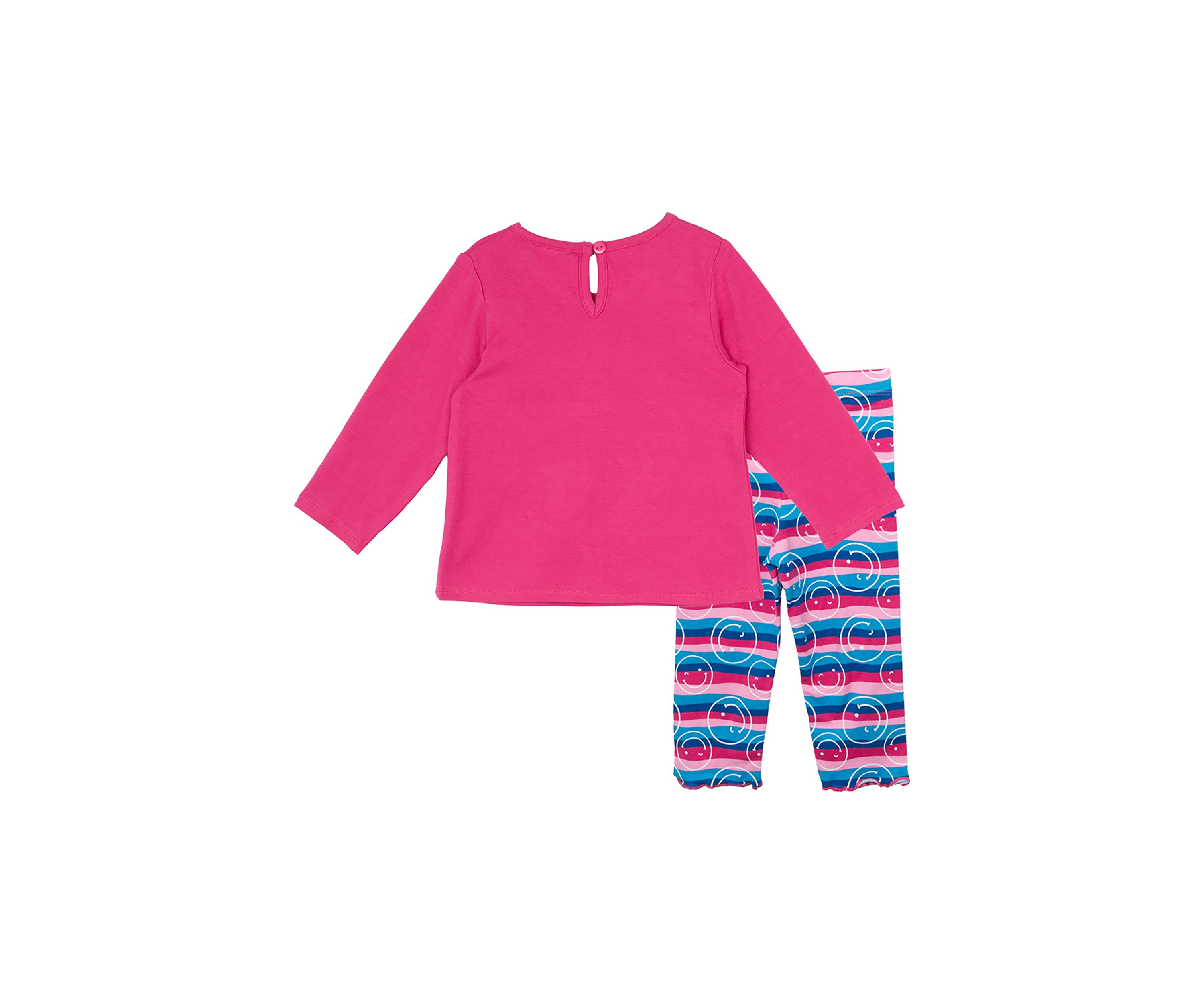 Baby Girls Smiley Face Top and Printed Leggings Set