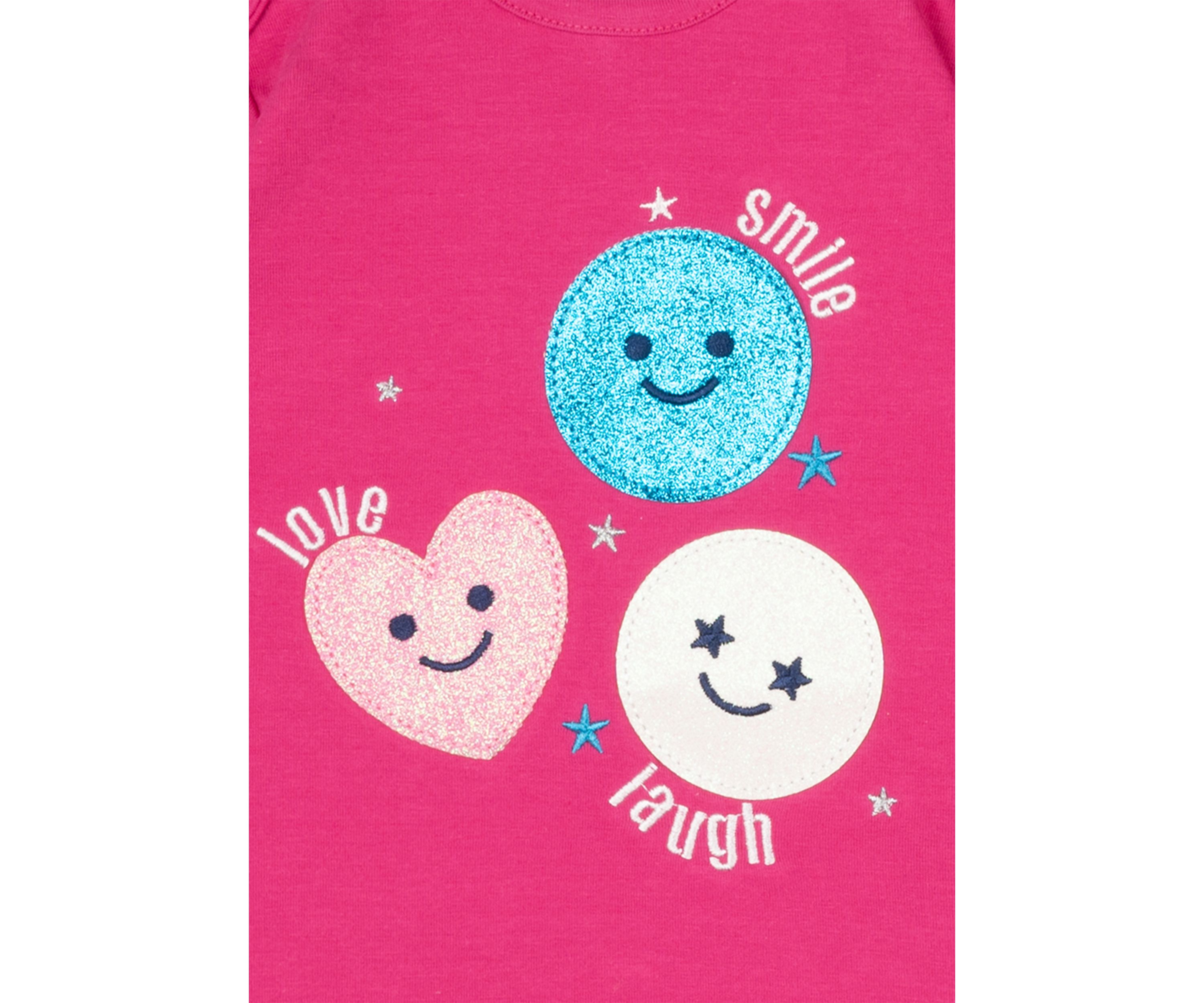 Baby Girls Smiley Face Top and Printed Leggings Set