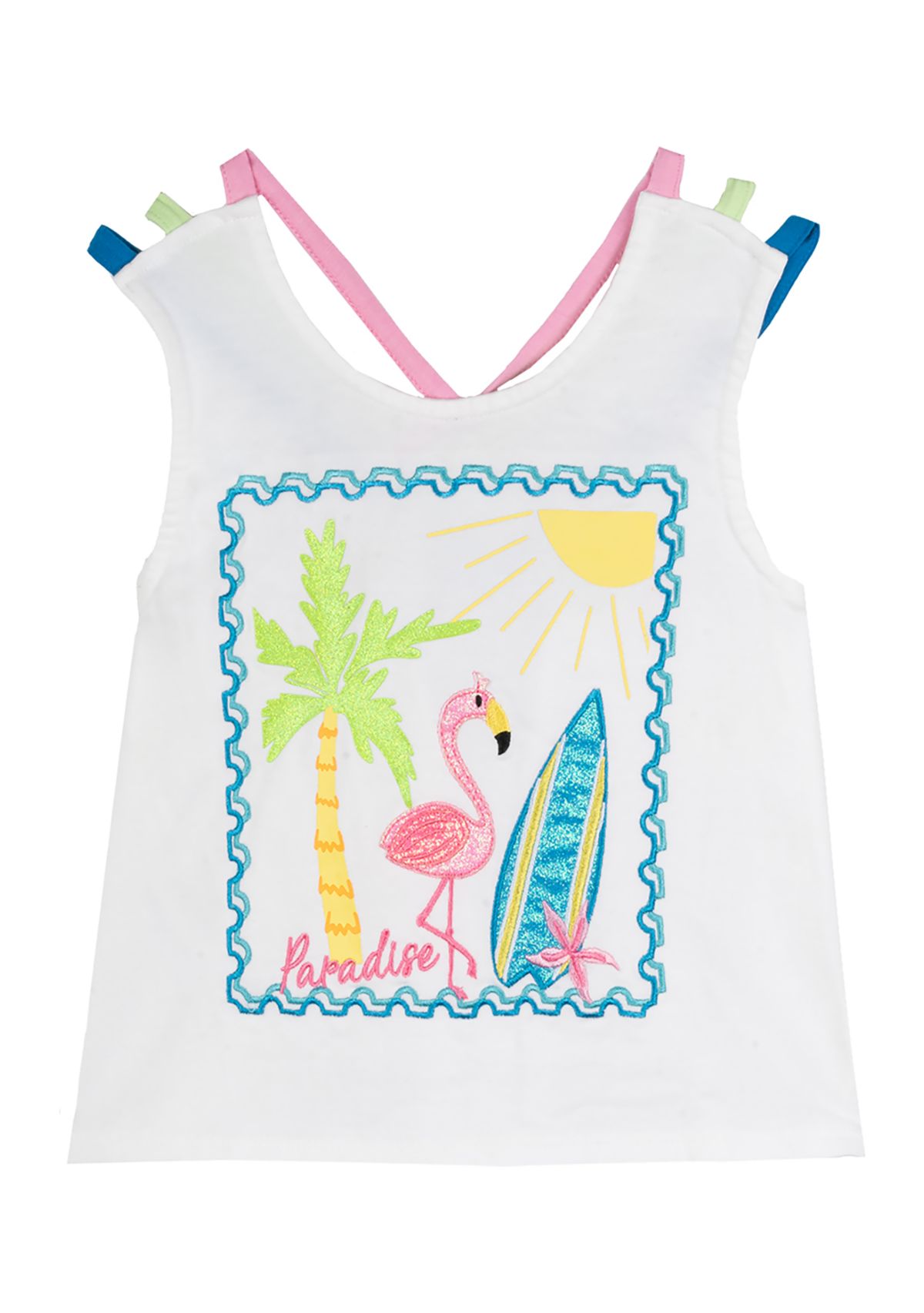 Toddler Girls Crossback Flamingo Graphic Tank Top