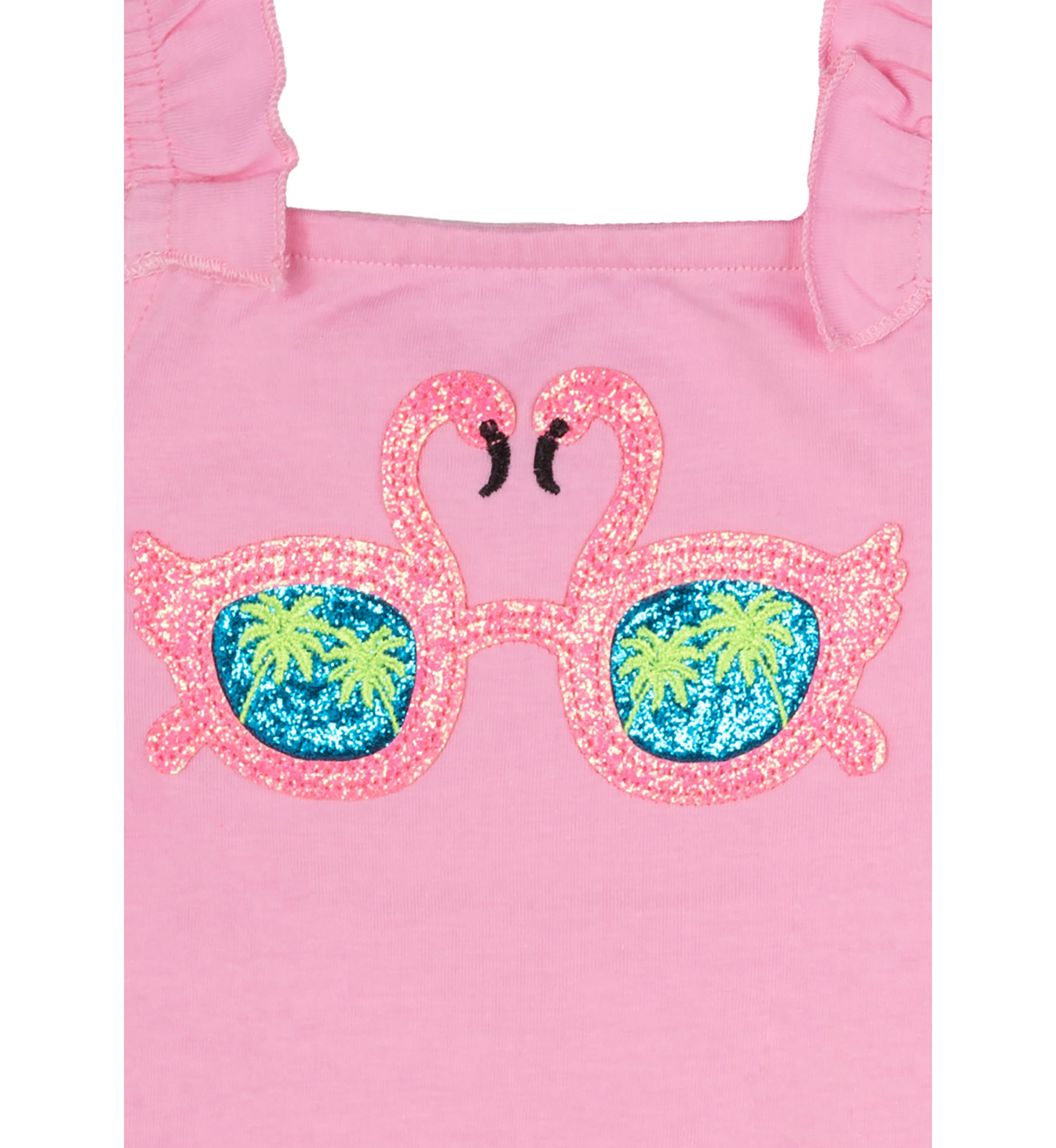 Toddler Girls Flamingo Graphic Ruffle Tank Top