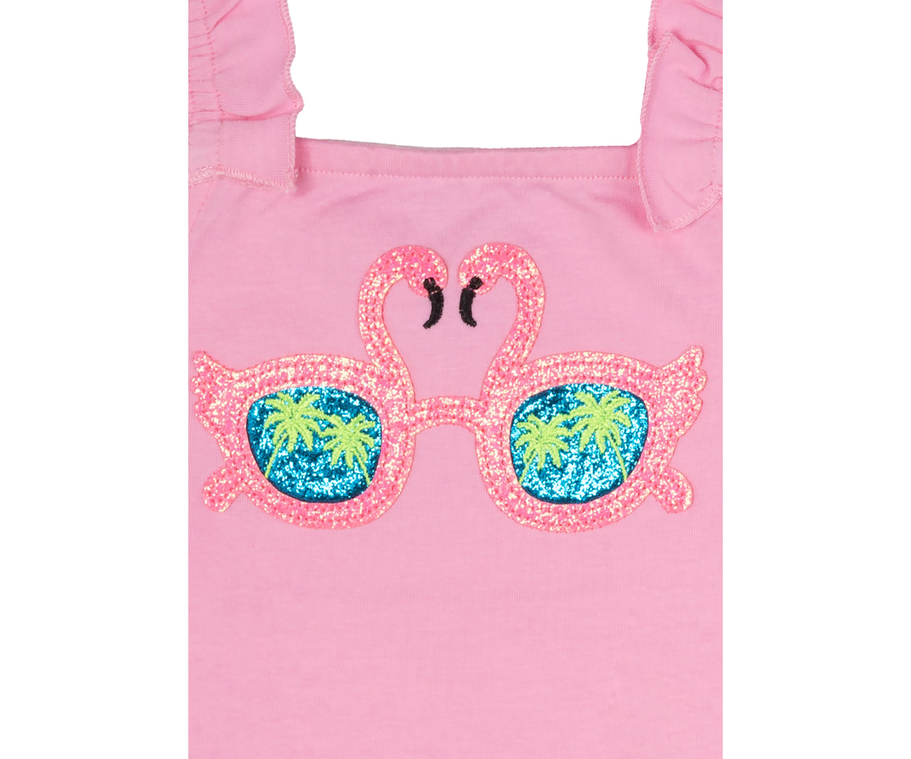 Toddler Girls Flamingo Graphic Ruffle Tank Top