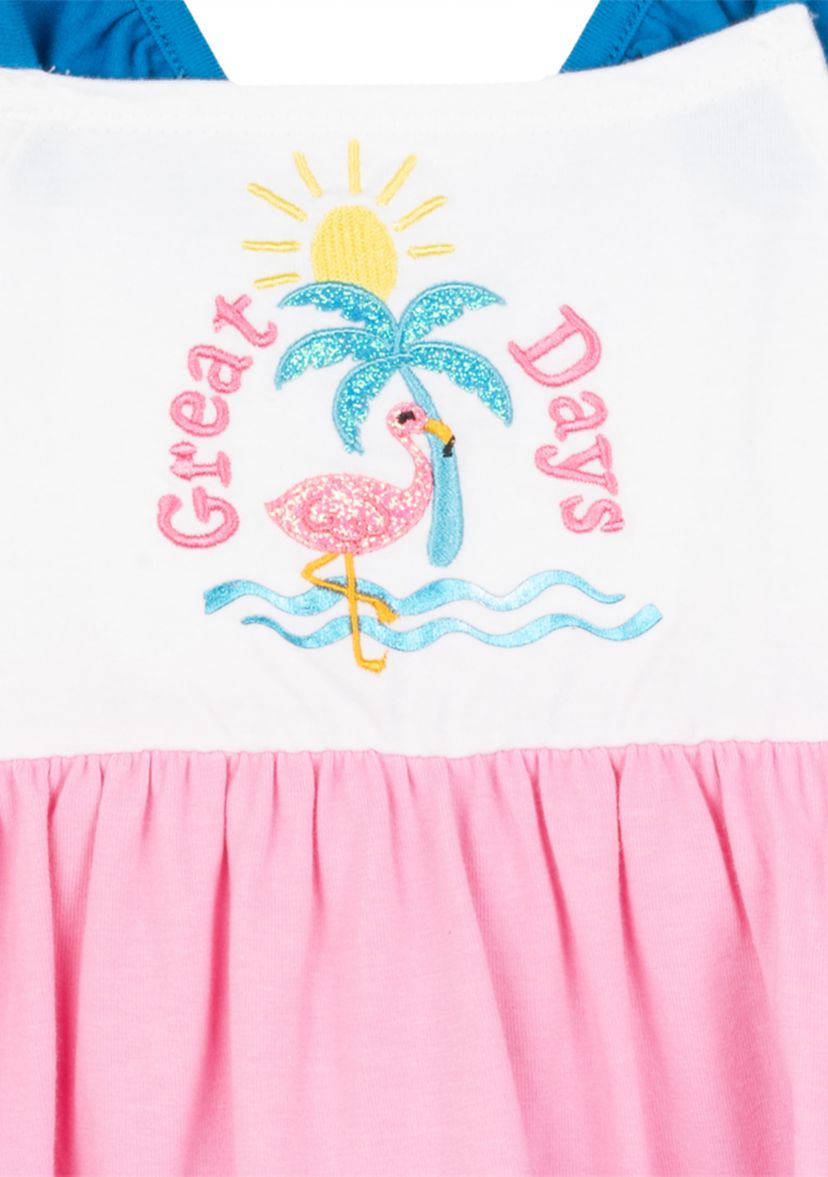 Toddler Girls Flamingo Graphic Tiered Dress