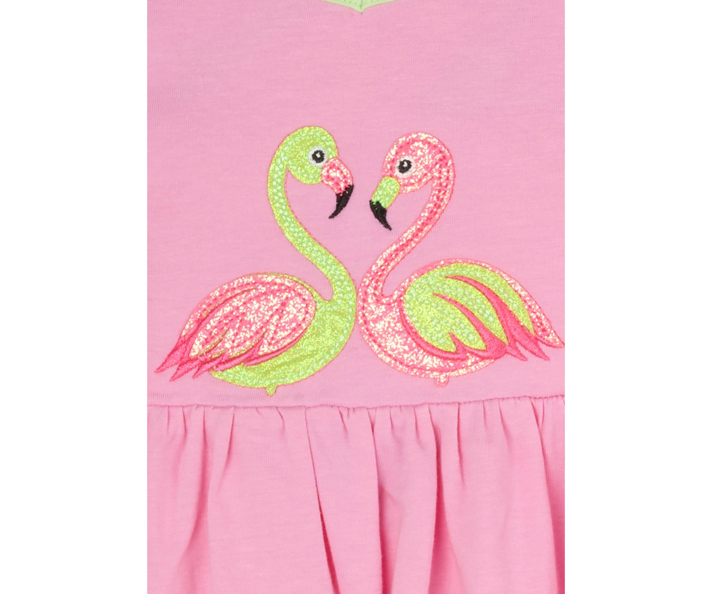 Toddler Girls Flamingo Embroidered Dress