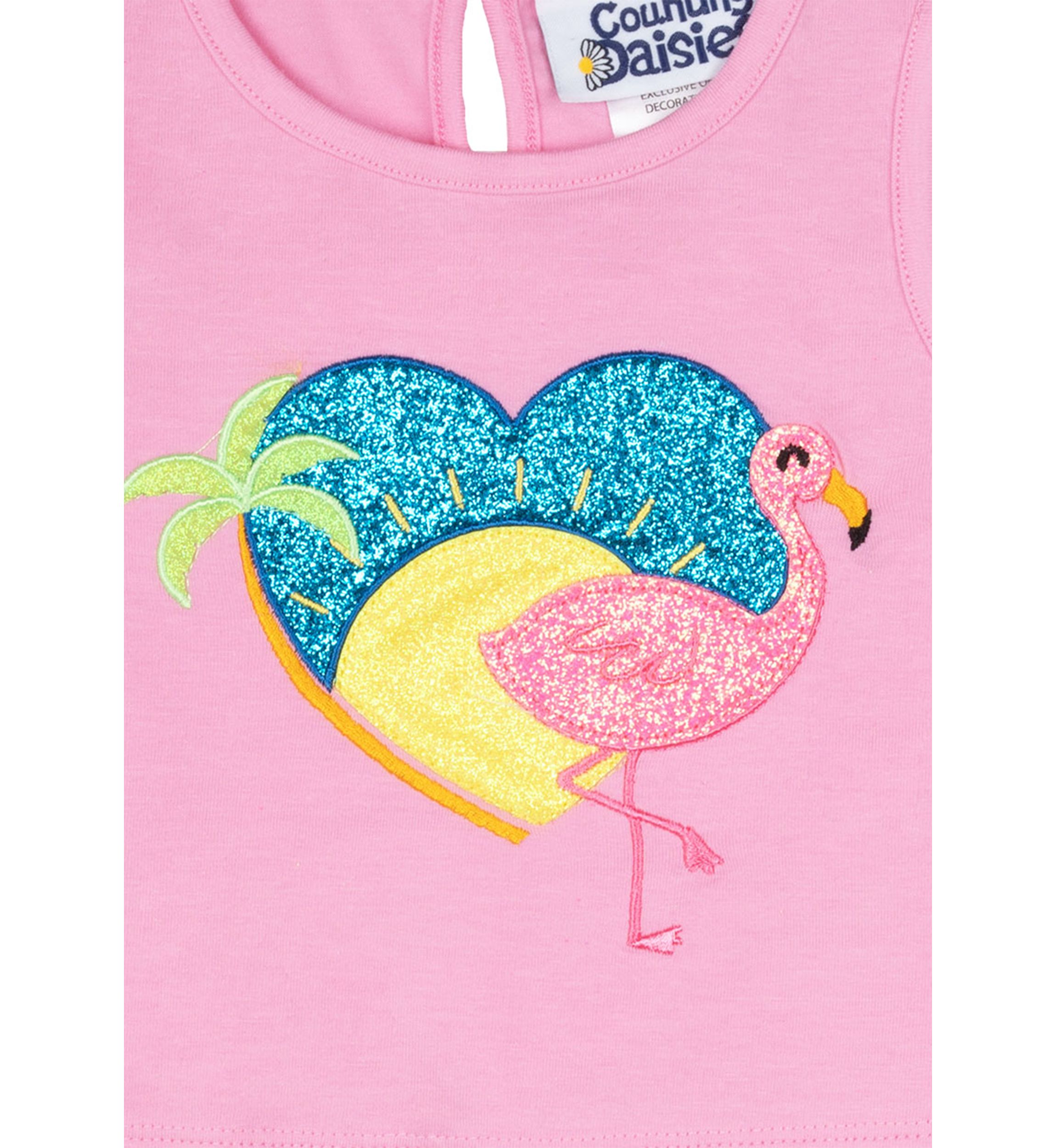 Baby Girls Flamingo Top and Printed Shorts Set