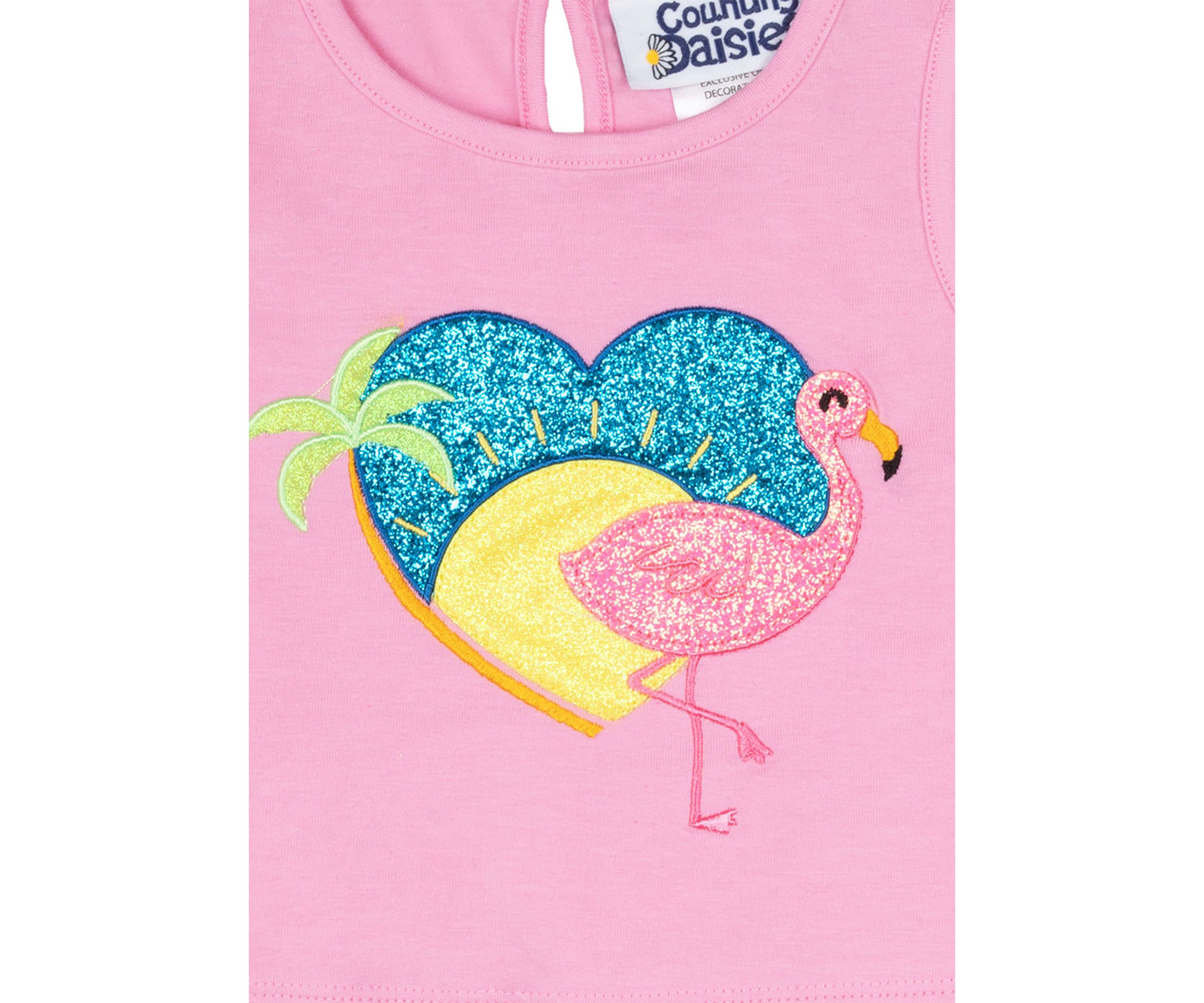 Baby Girls Flamingo Top and Printed Shorts Set
