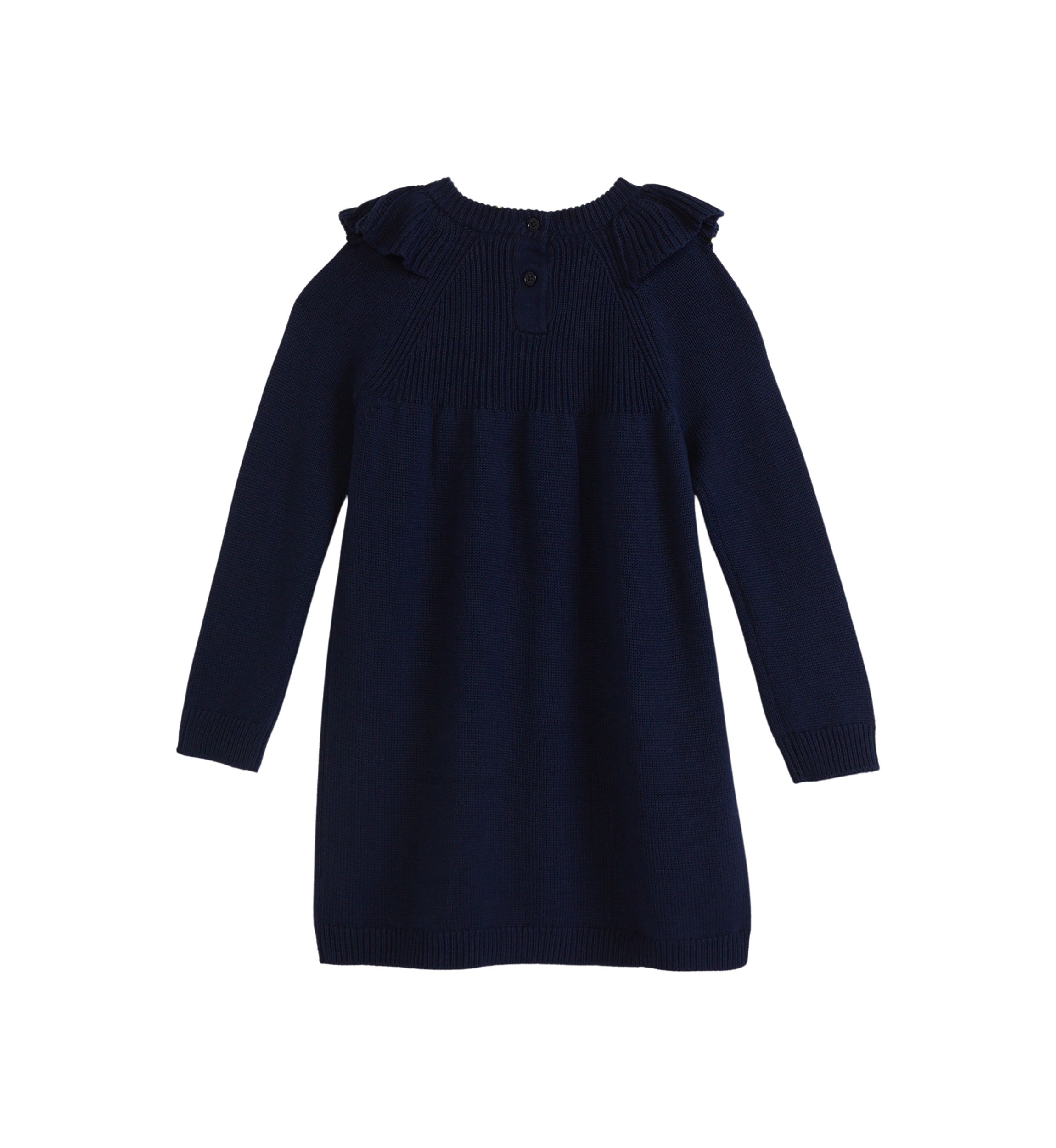 Toddler Girls Floral Embroidered Sweater Dress