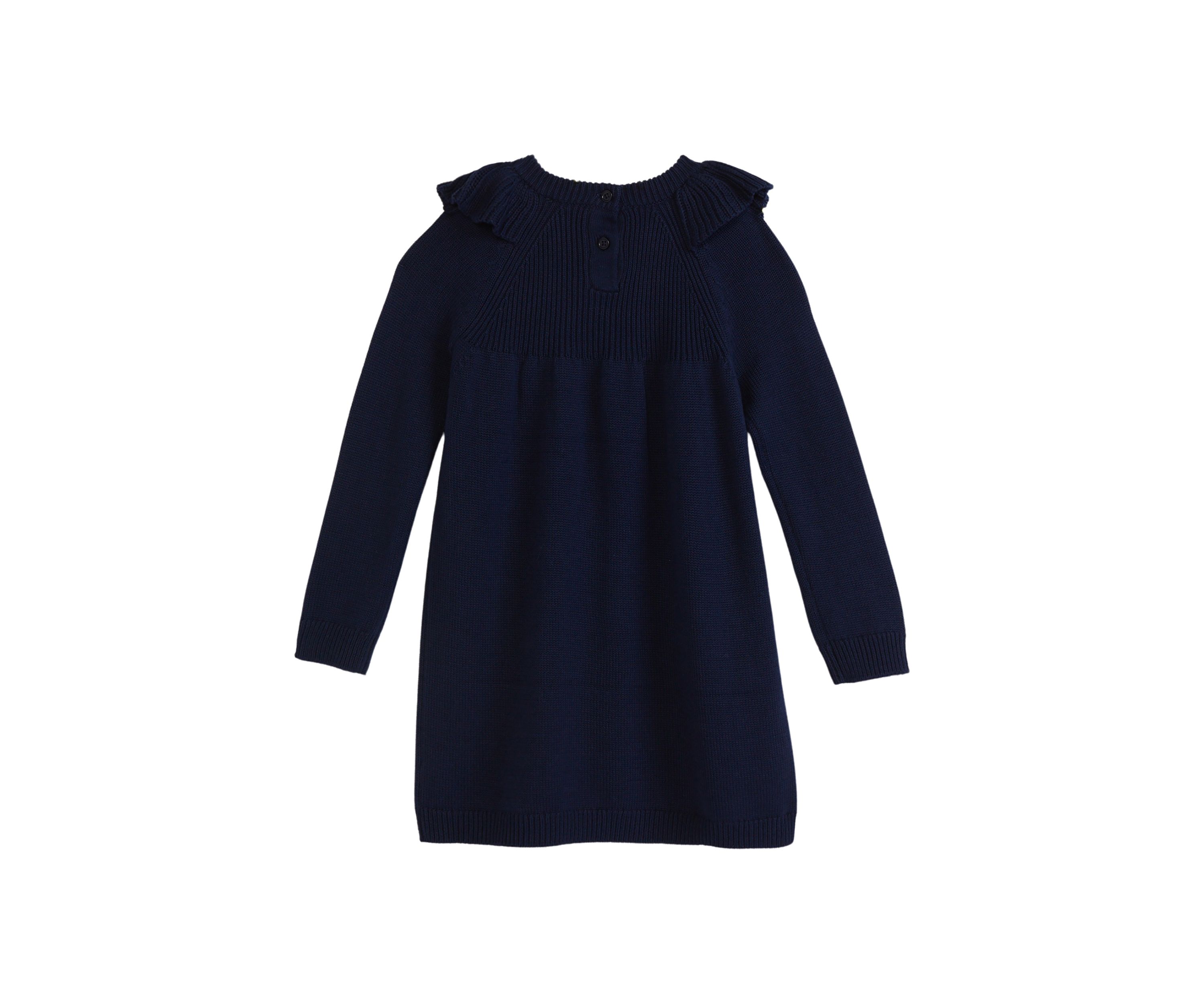 Toddler Girls Floral Embroidered Sweater Dress