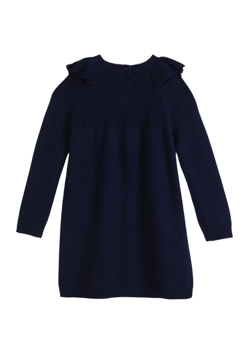Toddler Girls Floral Embroidered Sweater Dress