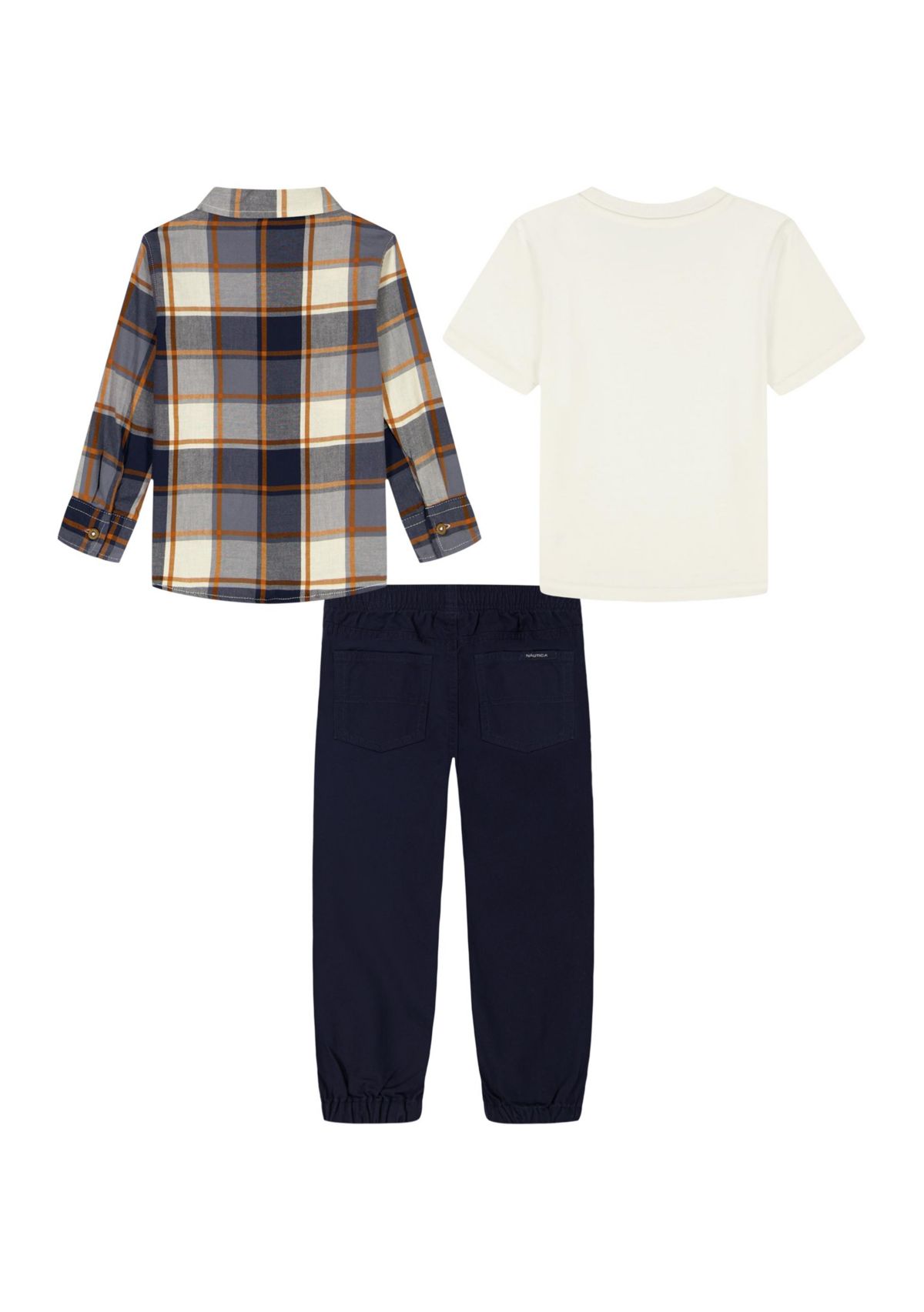 Baby Boys Three Piece Shirt and Woven Pants Set