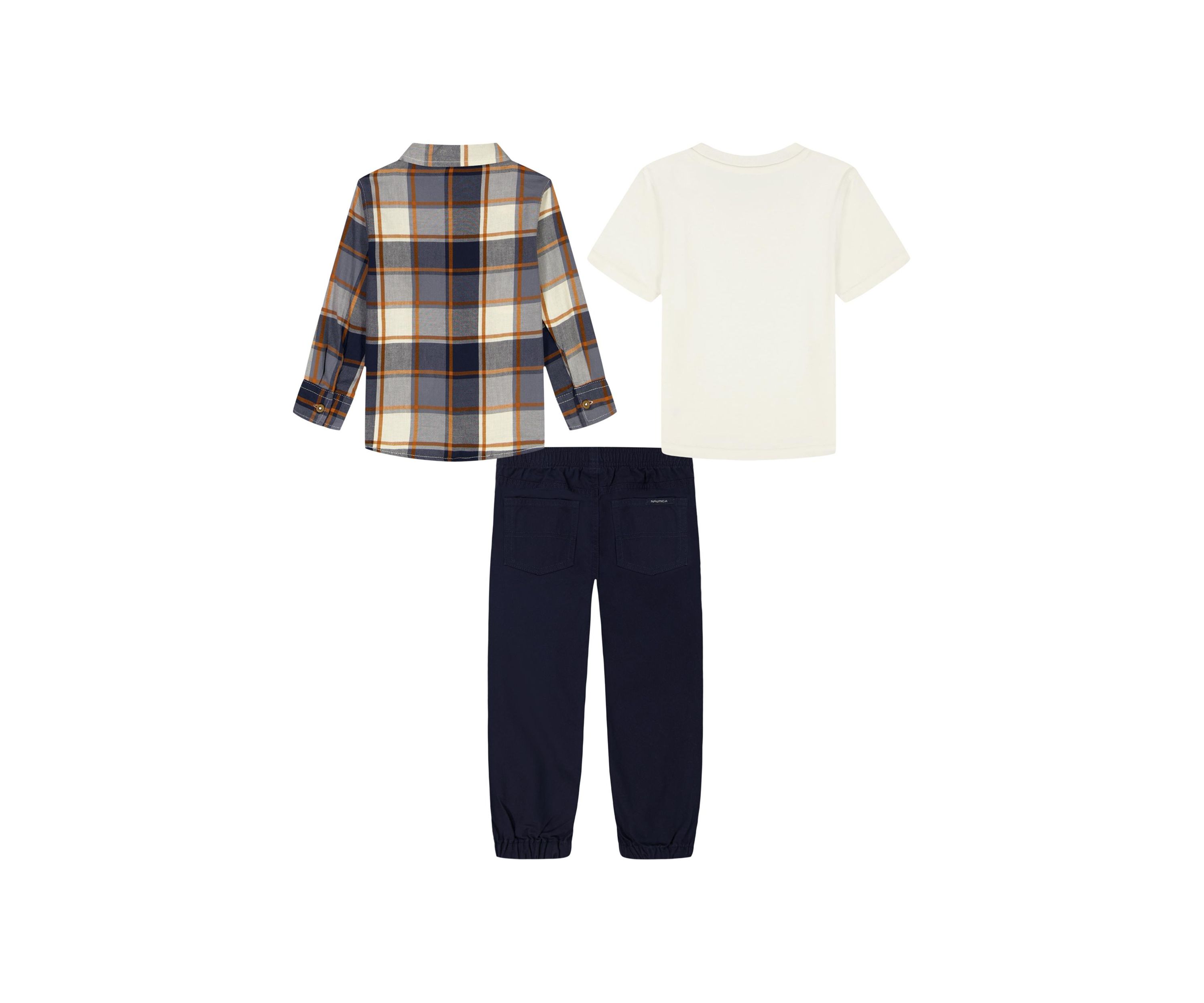 Baby Boys Three Piece Shirt and Woven Pants Set