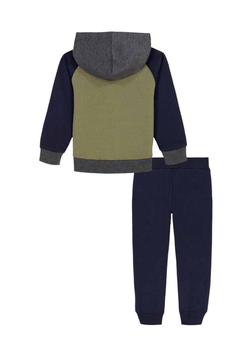 Toddler Boys Color Block Graphic Hoodie Set 