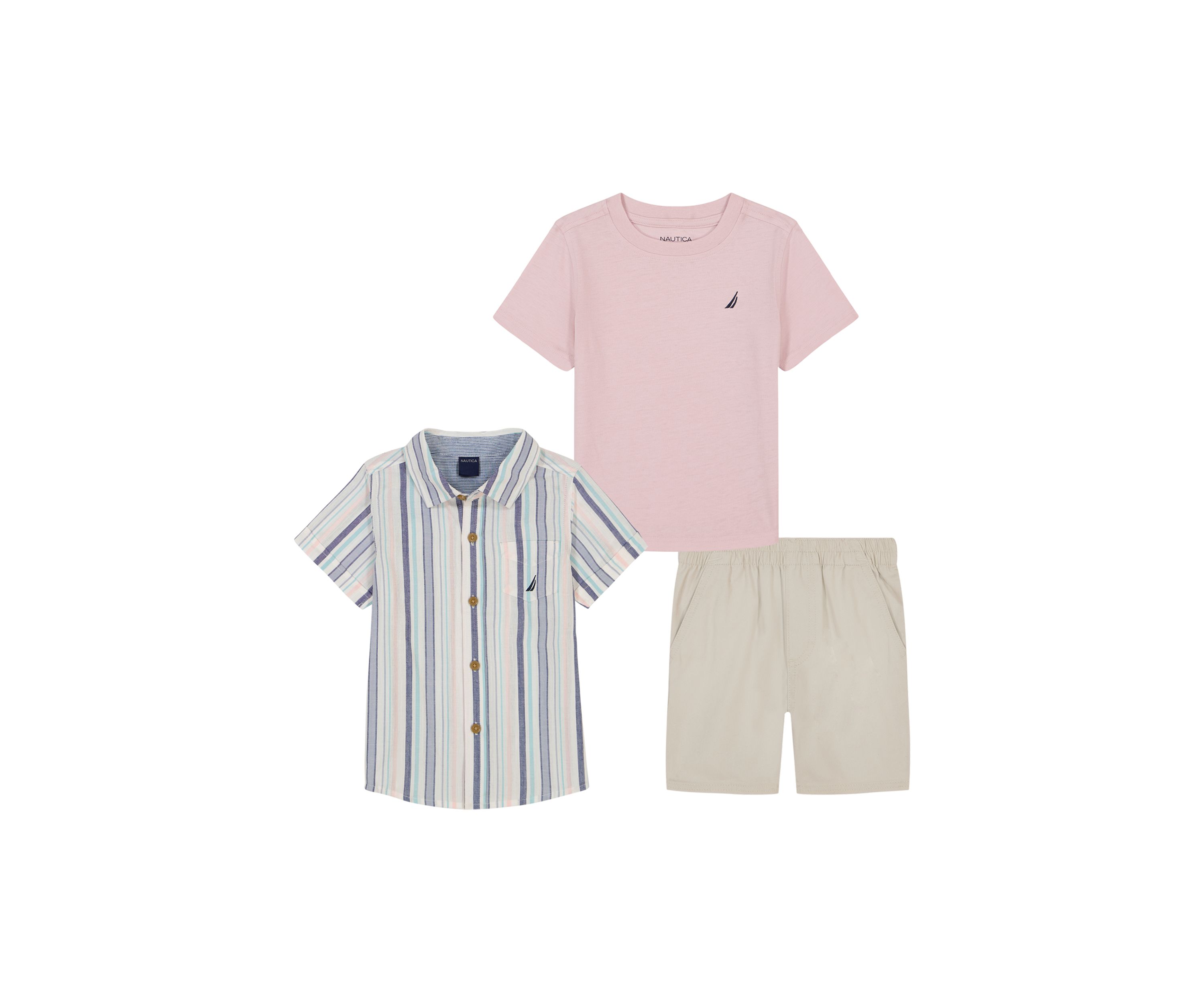 Toddler Boys Printed Button Down and Shorts Set