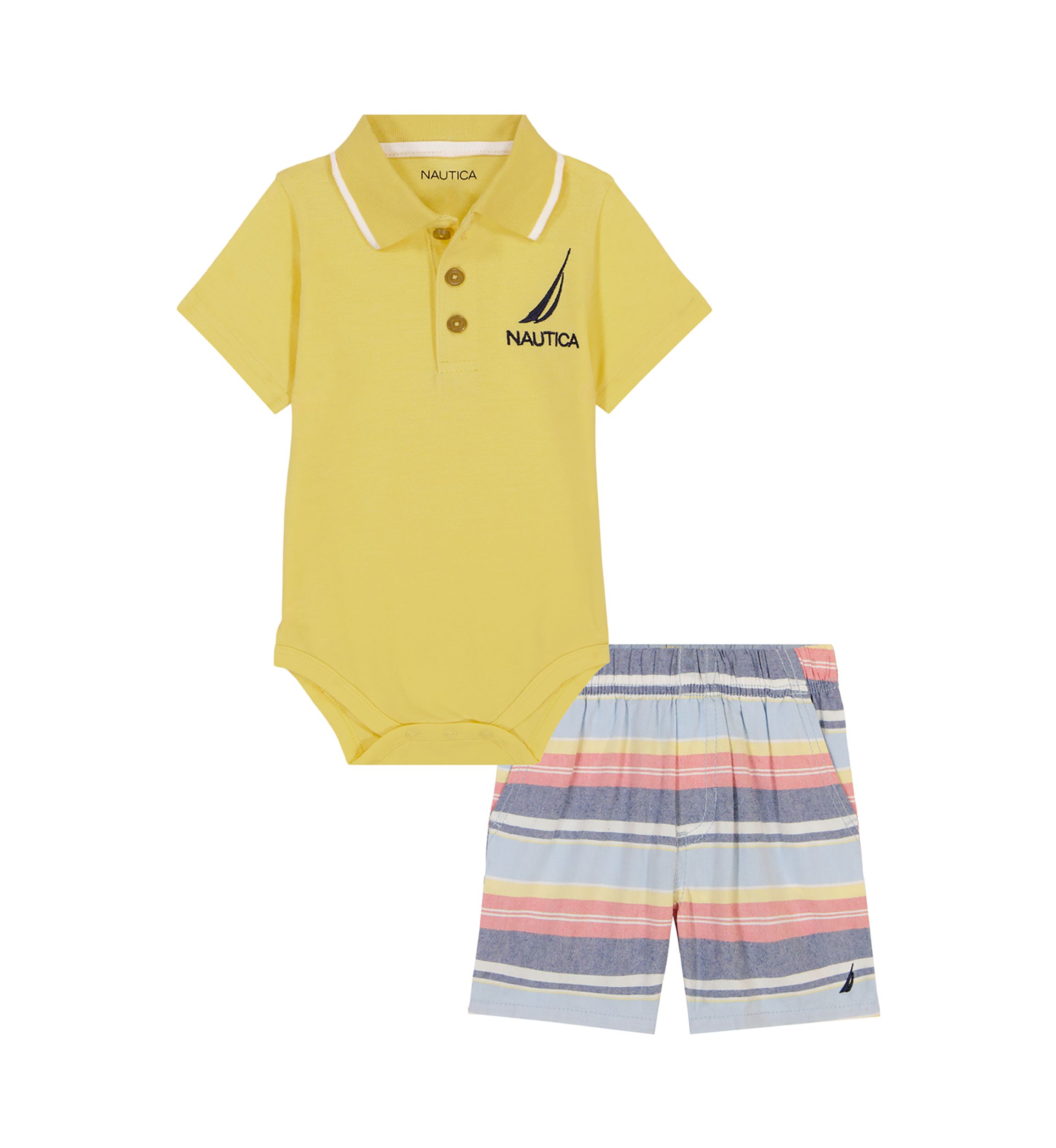 Toddler Boys Polo Bodysuit and Shorts Set