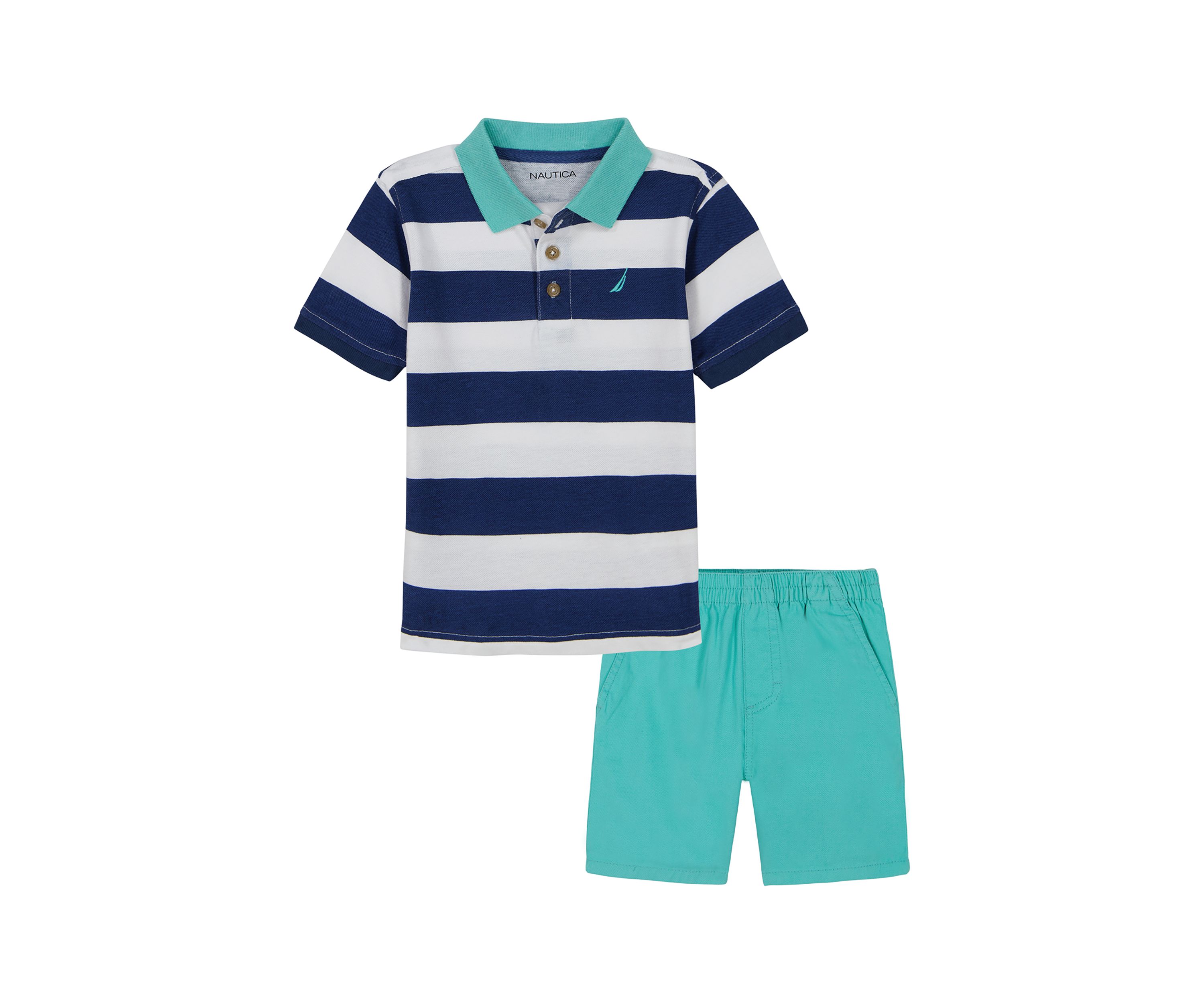 Toddler Boys Stripe Polo Shirt and Shorts Set