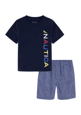 Toddler Boys Woven T-Shirt and Shorts Set