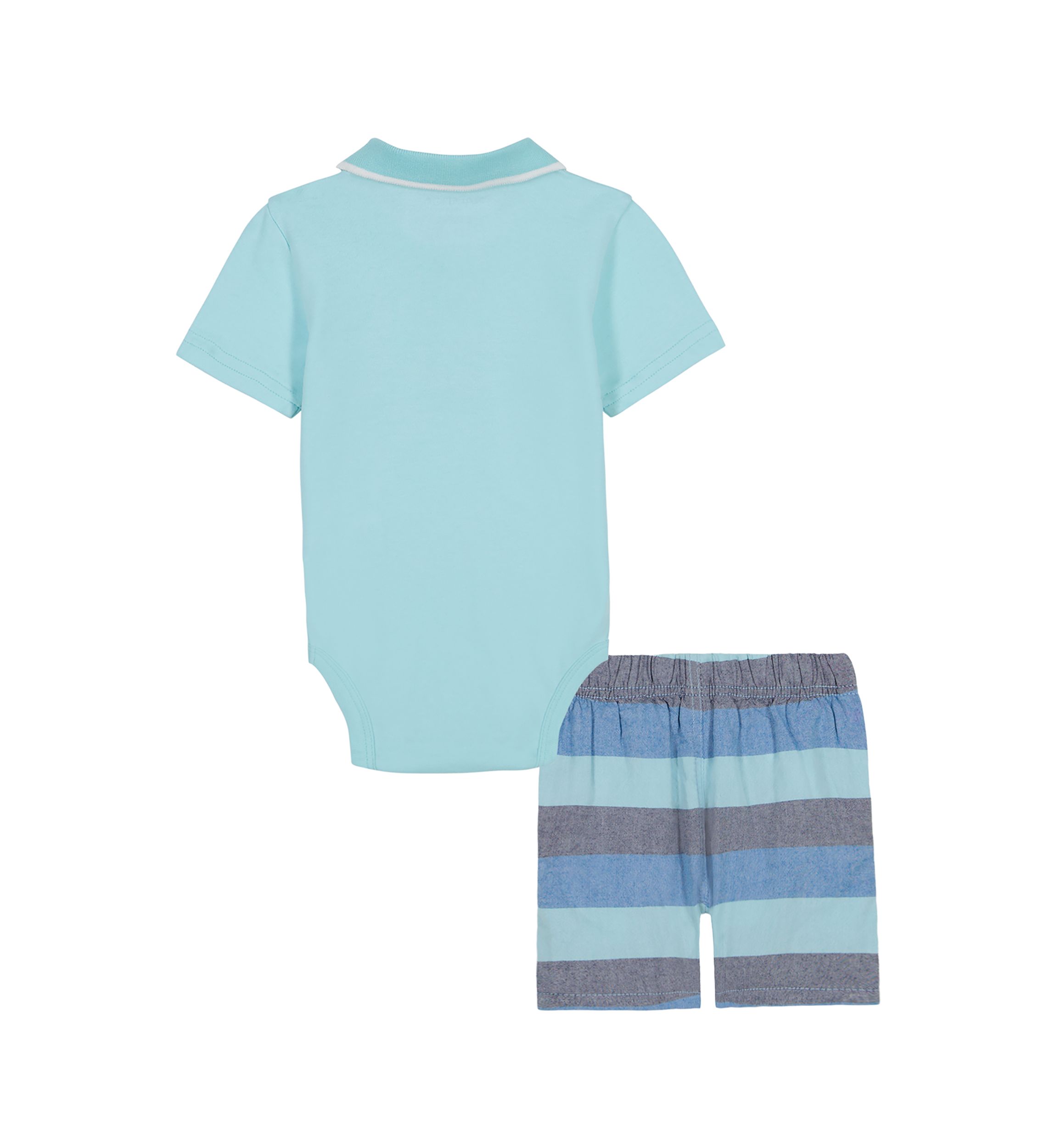Baby Boys Polo Bodysuit and Printed Shorts Set