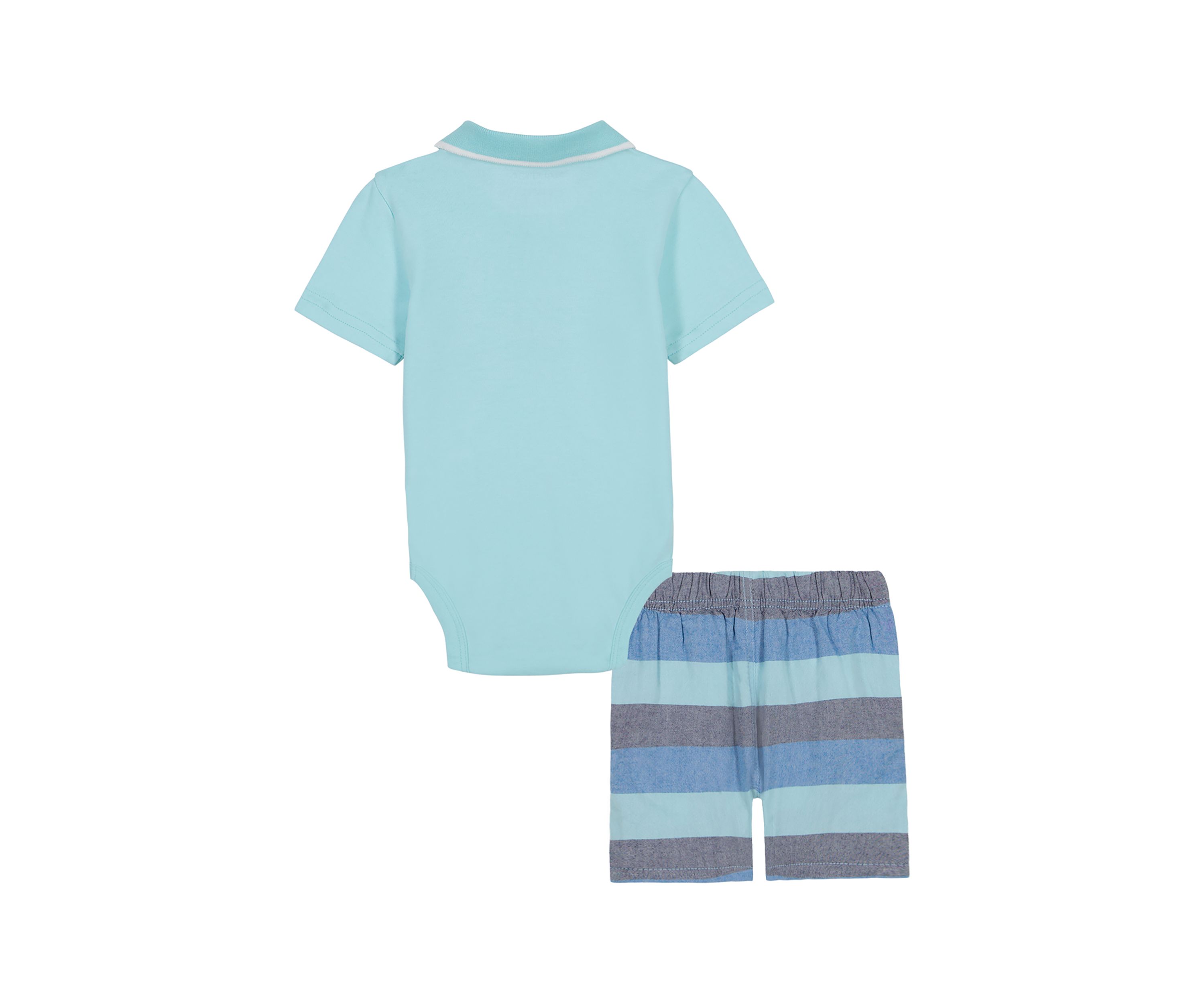 Baby Boys Polo Bodysuit and Printed Shorts Set