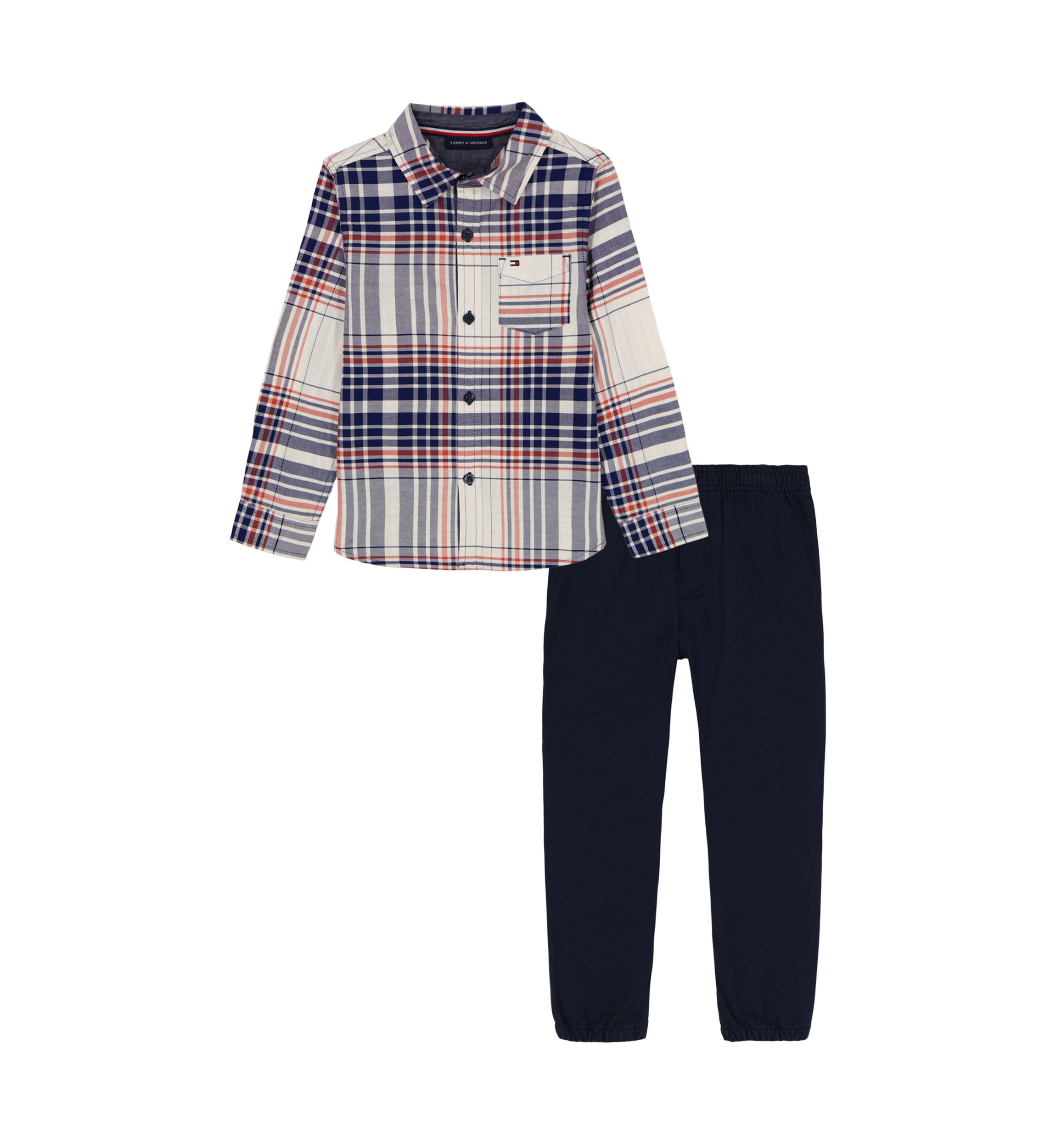 Toddler Boys Printed Button Up Shirt Set 
