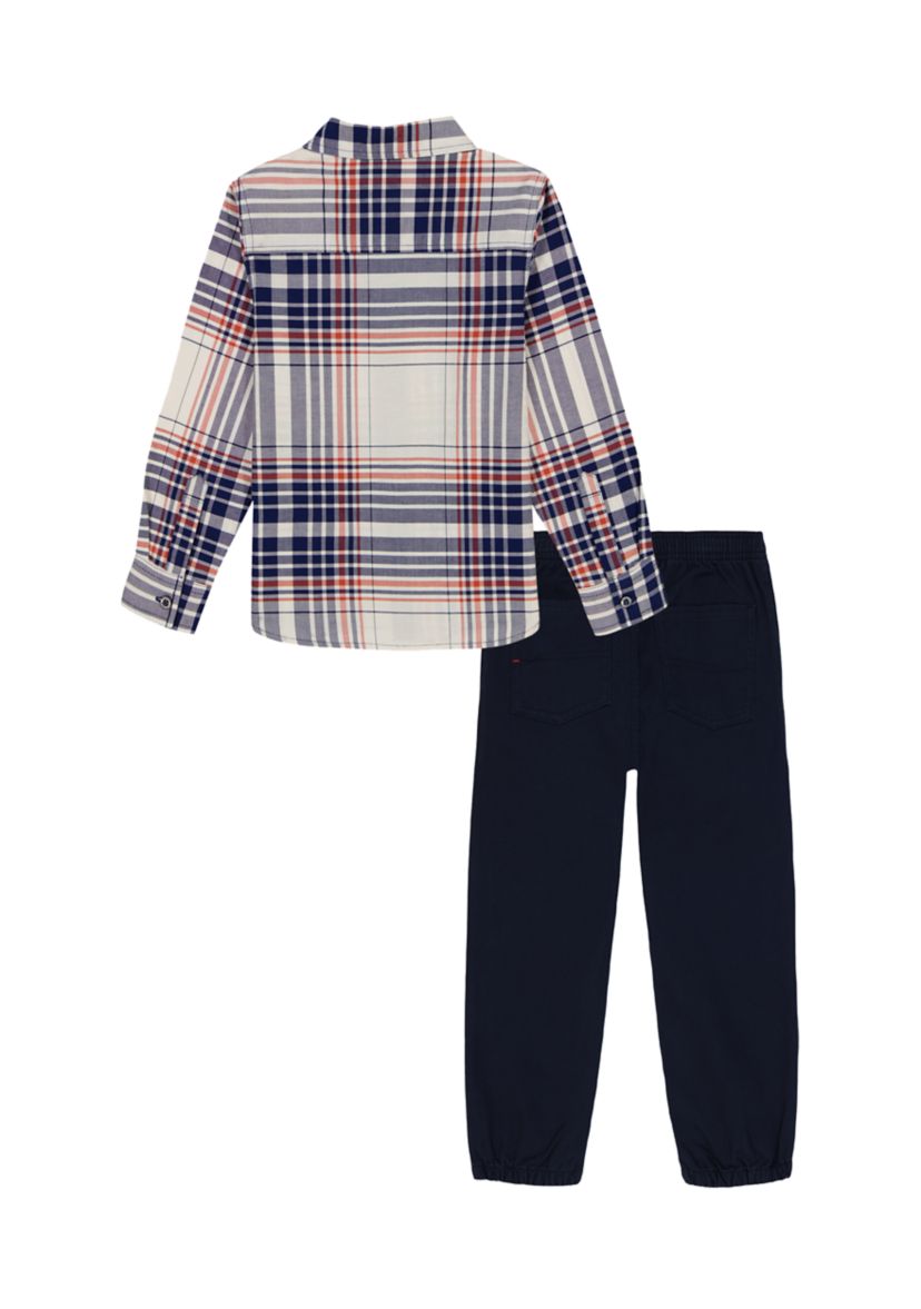 Toddler Boys Printed Button Up Shirt Set 
