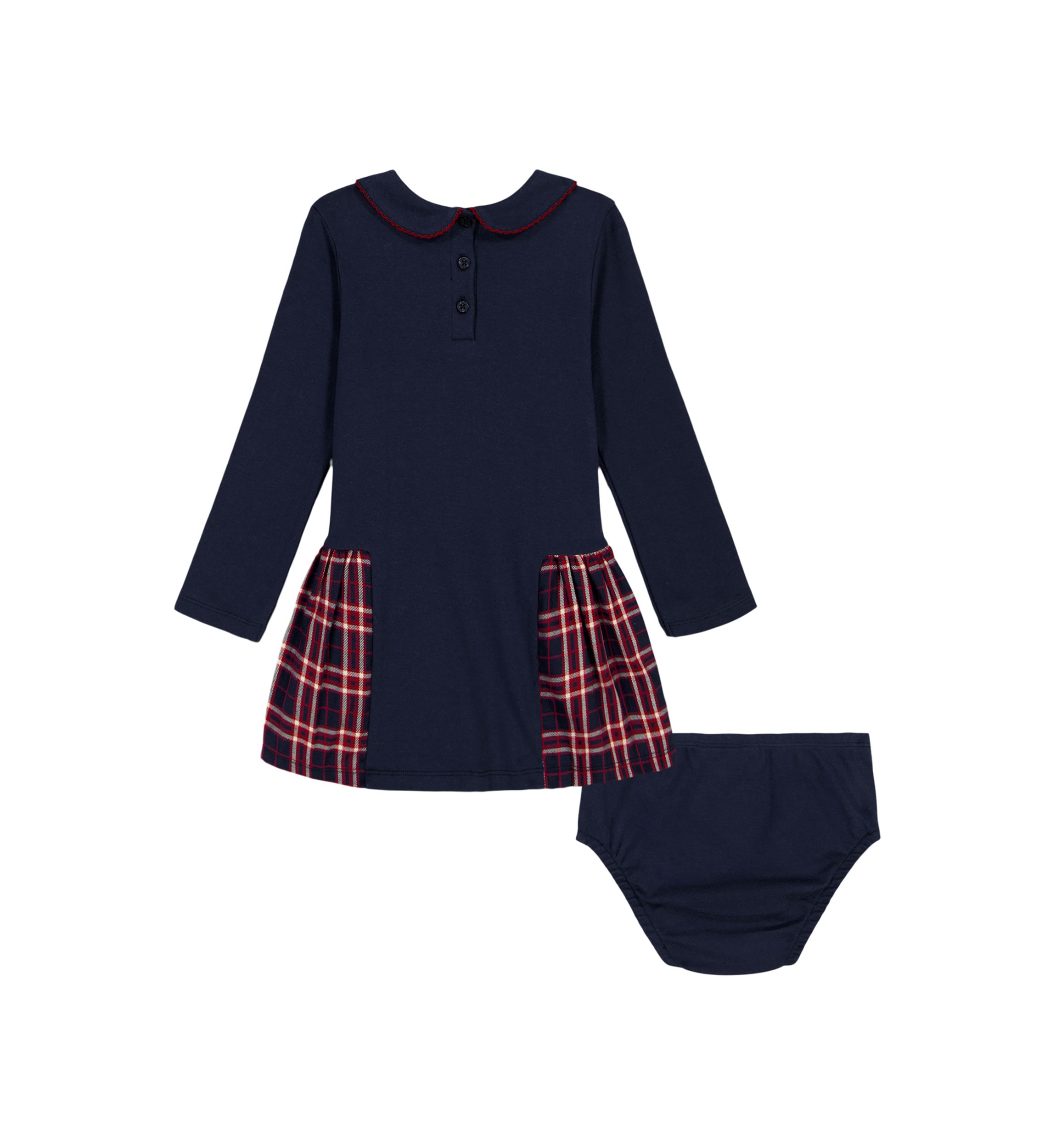 Girls 4-6x Mixed Media Dress with Bloomer