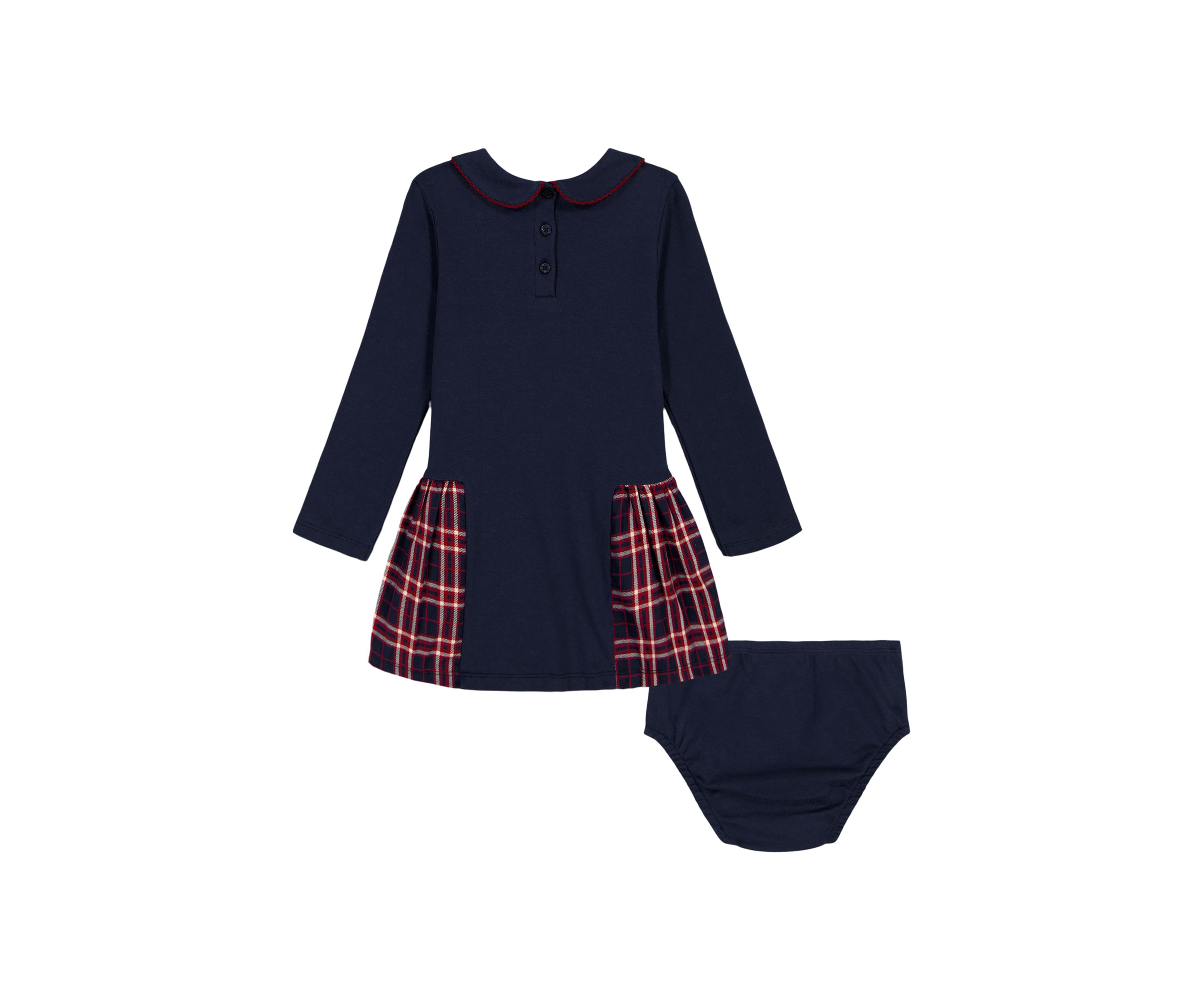 Girls 4-6x Mixed Media Dress with Bloomer