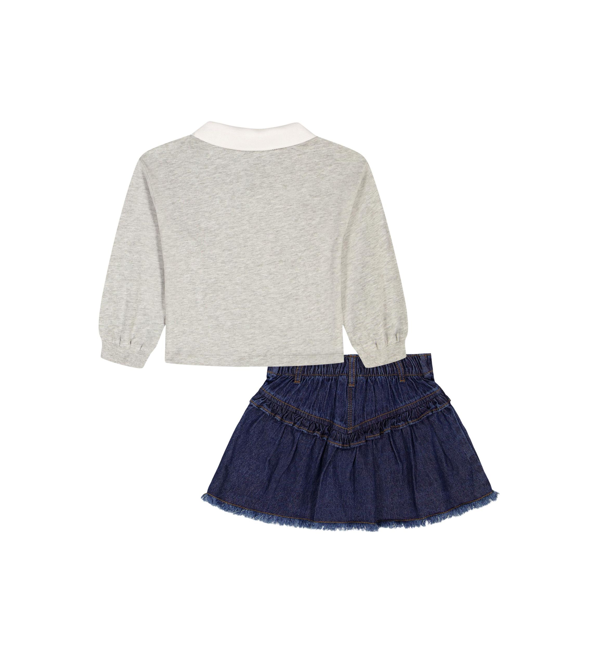 Girls 7-16 Varsity Shirt and Denim Skirt Set