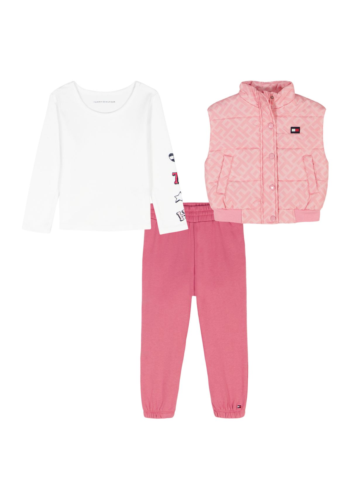 Toddler Girls 3-Piece Vest, Shirt and Pants Set
