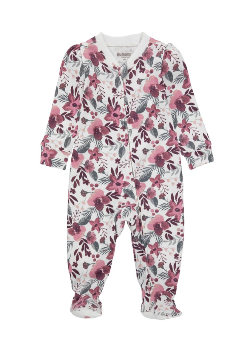Baby Girls Printed Snap Coverall 