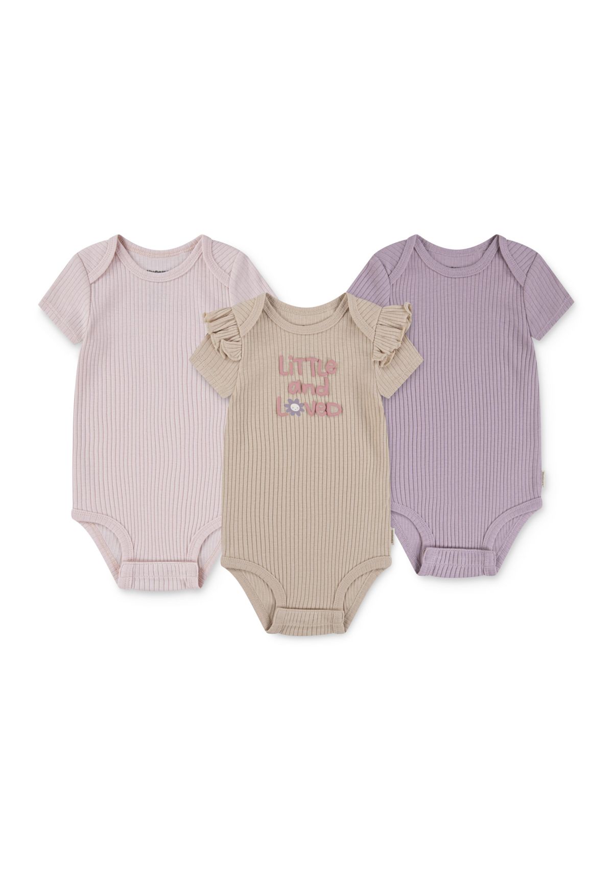 Baby Girls Short Sleeve Graphic Bodysuits - 3-Pack 