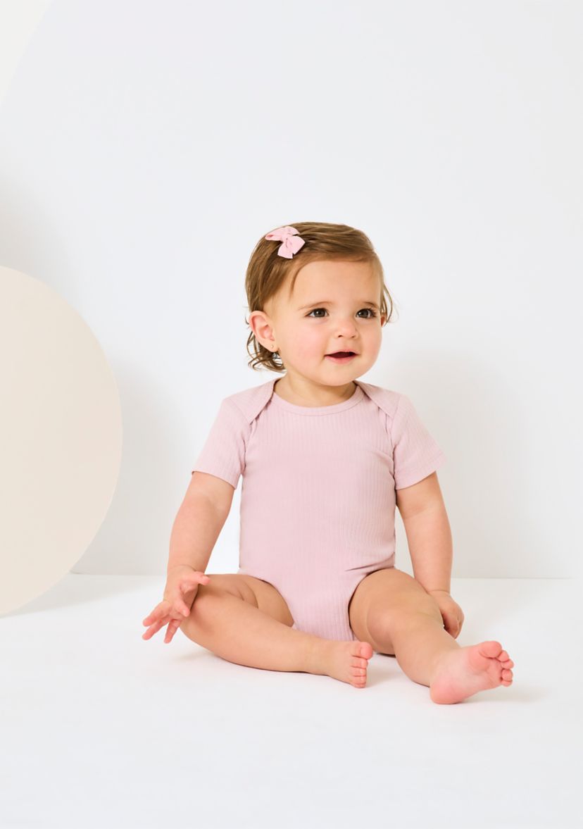Baby Girls Short Sleeve Graphic Bodysuits - 3-Pack 